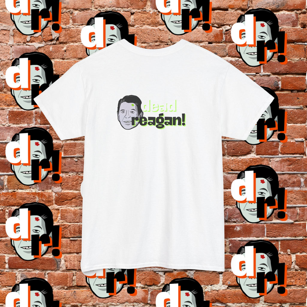 Savage Dead Reagan Graphic Tee Teal and Pink Gradient