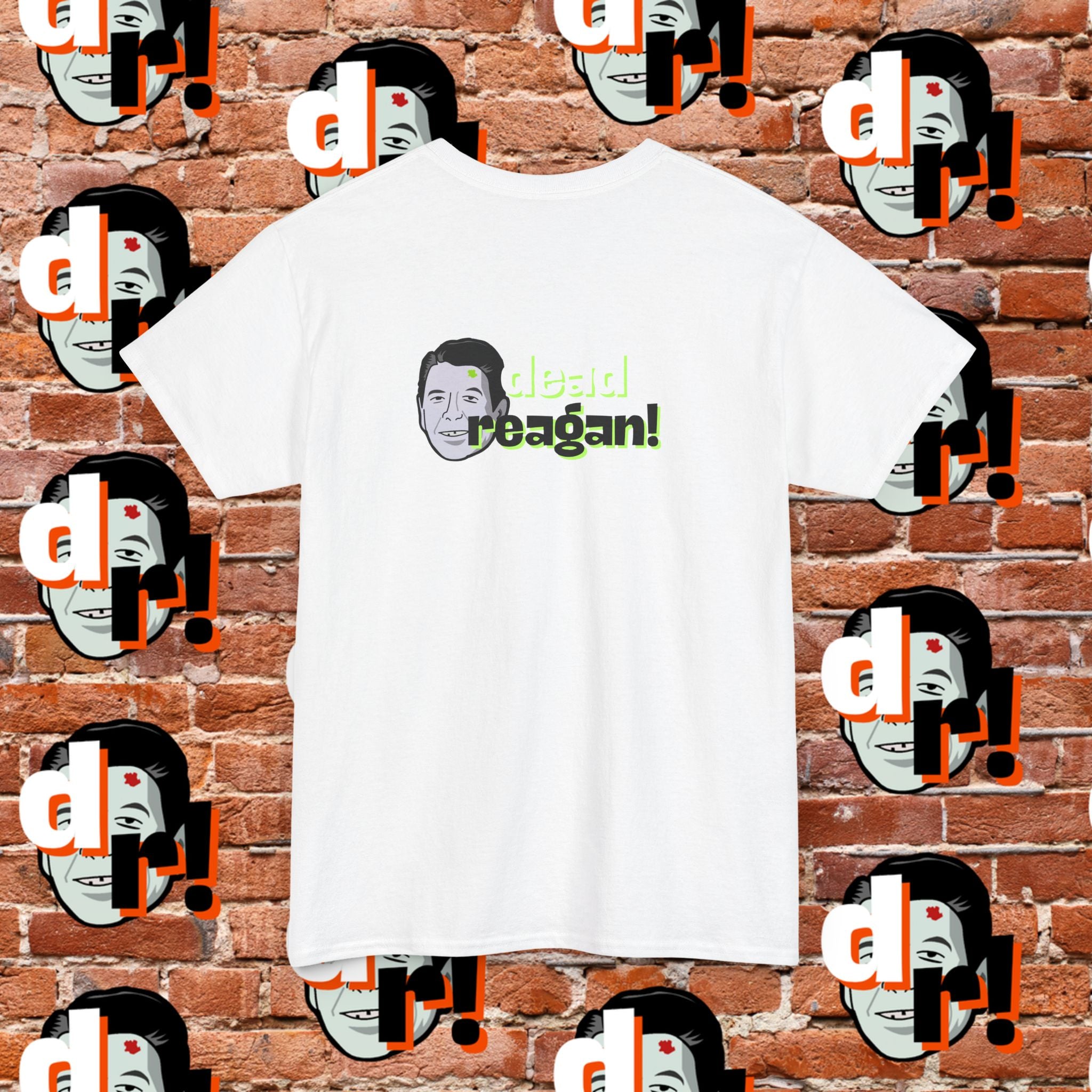 Savage Dead Reagan Graphic Tee Teal and Pink Gradient