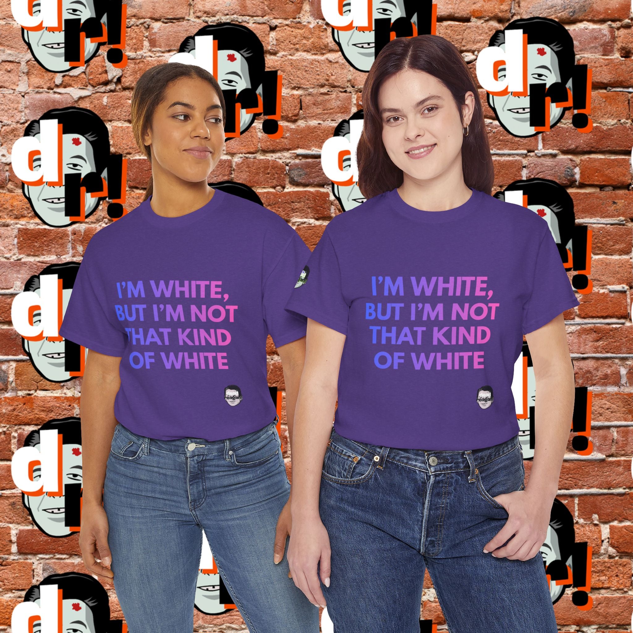 I’m White But… (Pink/Blue Gradient Letter) Unisex Heavy Cotton Tee