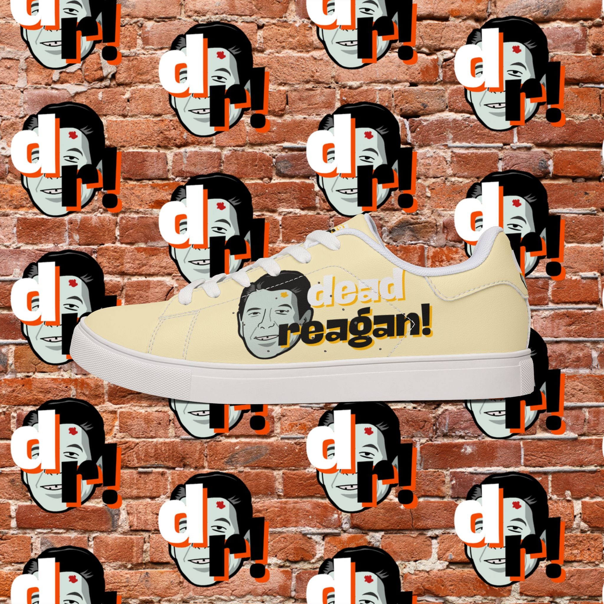 Dead Reagan (Yellow/Custard) Men's Low-Top Pleather Sneakers