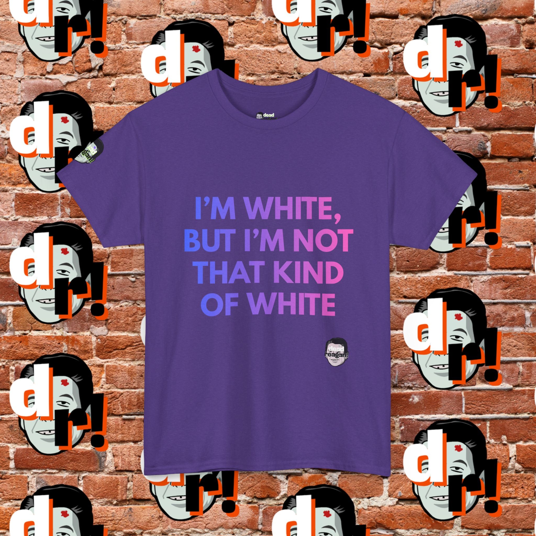 I’m White But… (Pink/Blue Gradient Letter) Unisex Heavy Cotton Tee