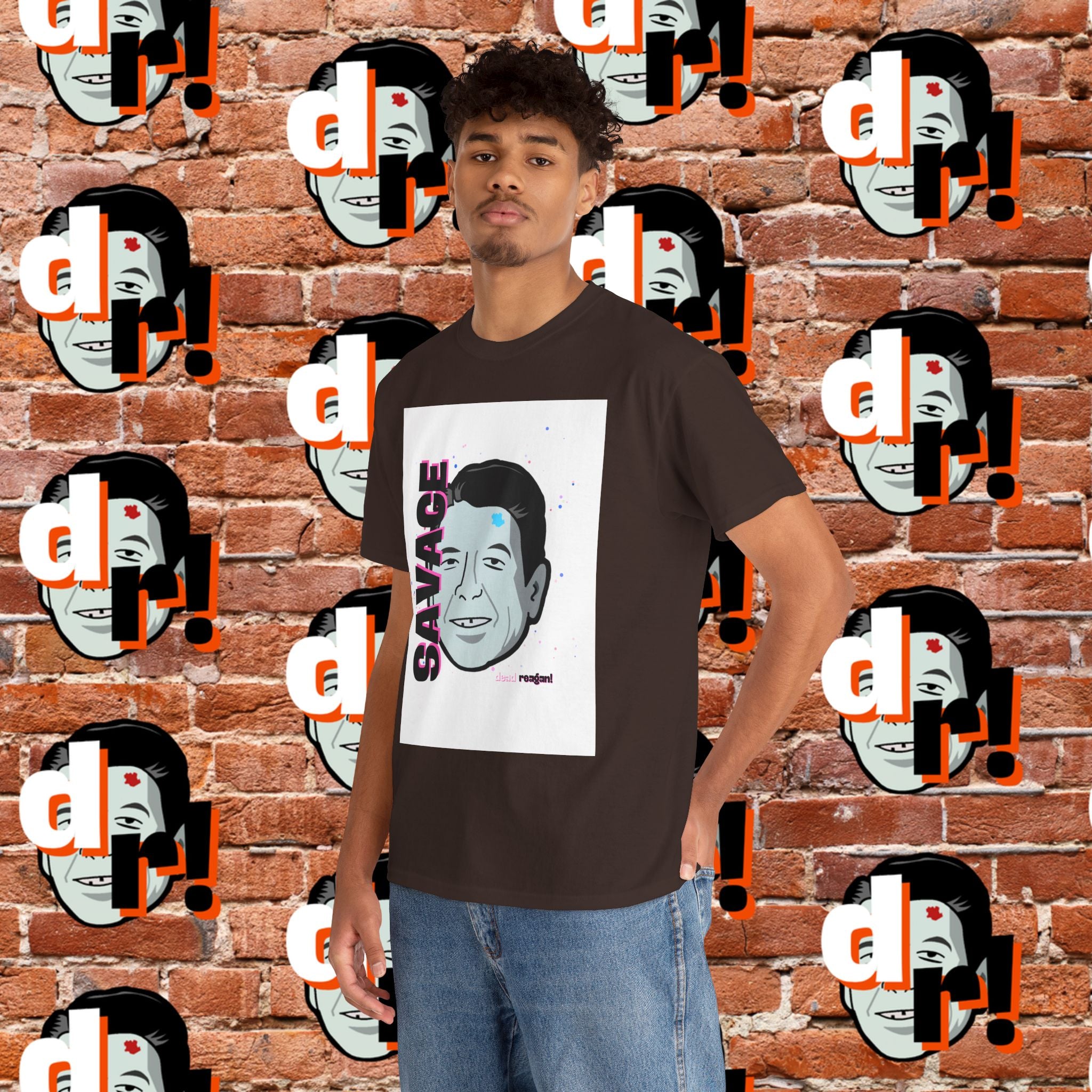 Savage Dead Reagan Graphic Tee White Pink