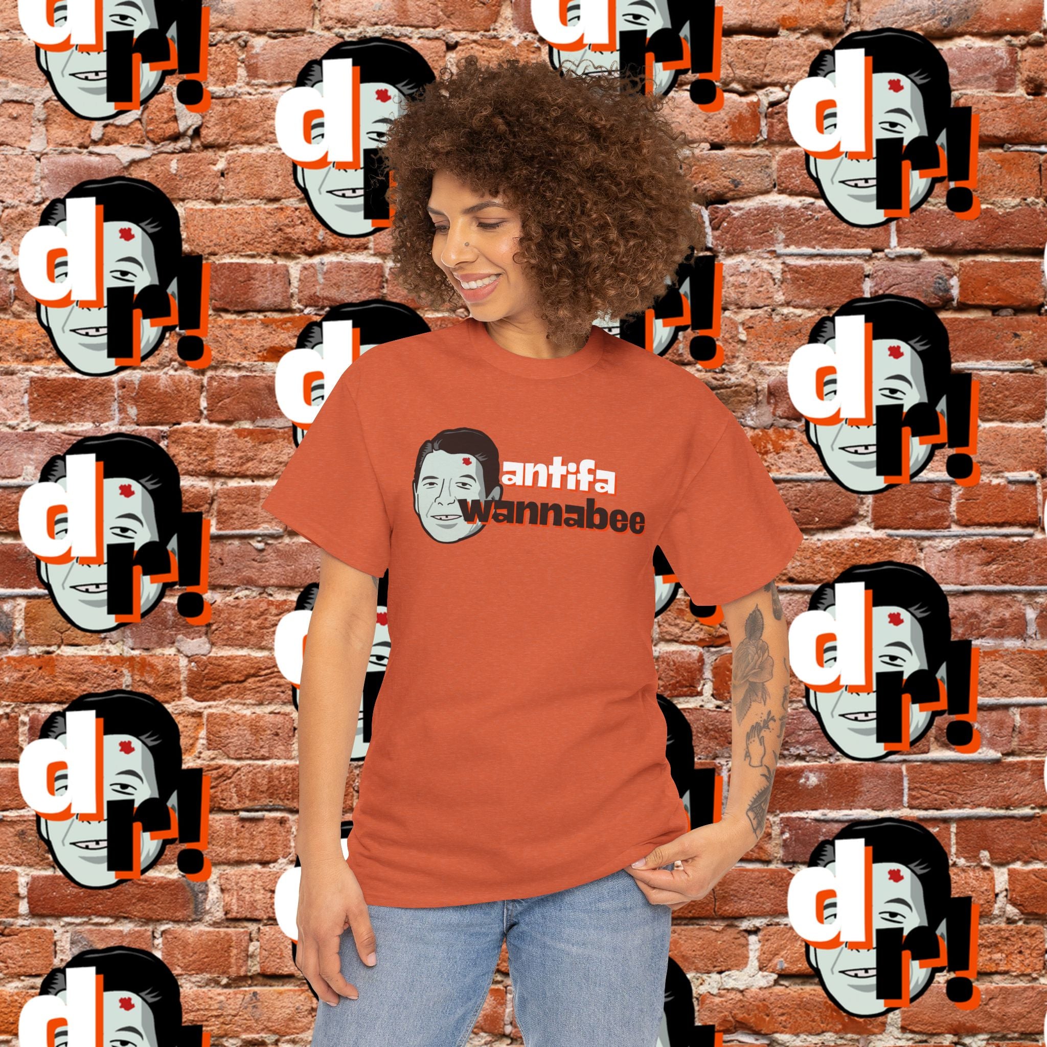 Antifa Wannabee (Orange) Unisex Heavy Cotton Tee