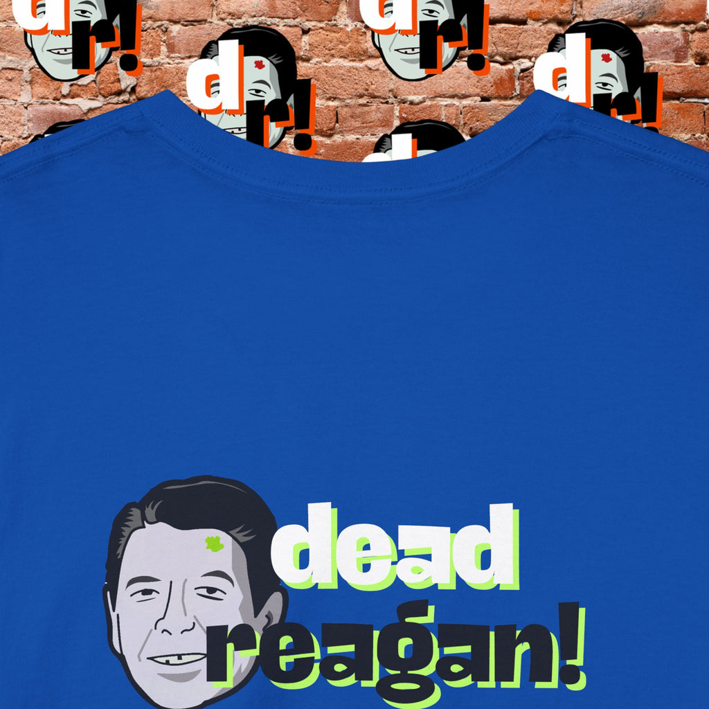 Savage Dead Reagan Graphic Tee Teal and Pink Gradient