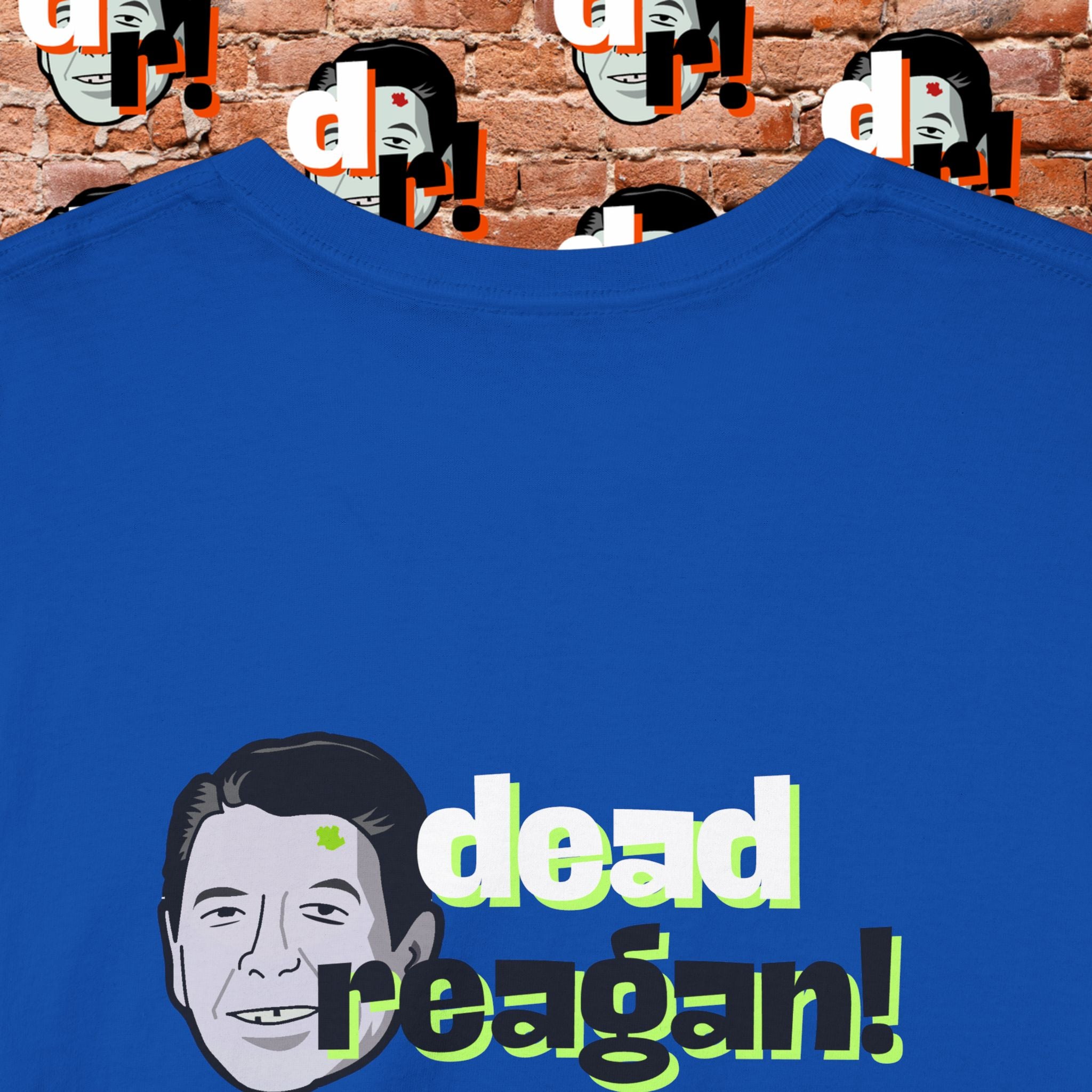 Savage Dead Reagan Graphic Tee Teal and Pink Gradient