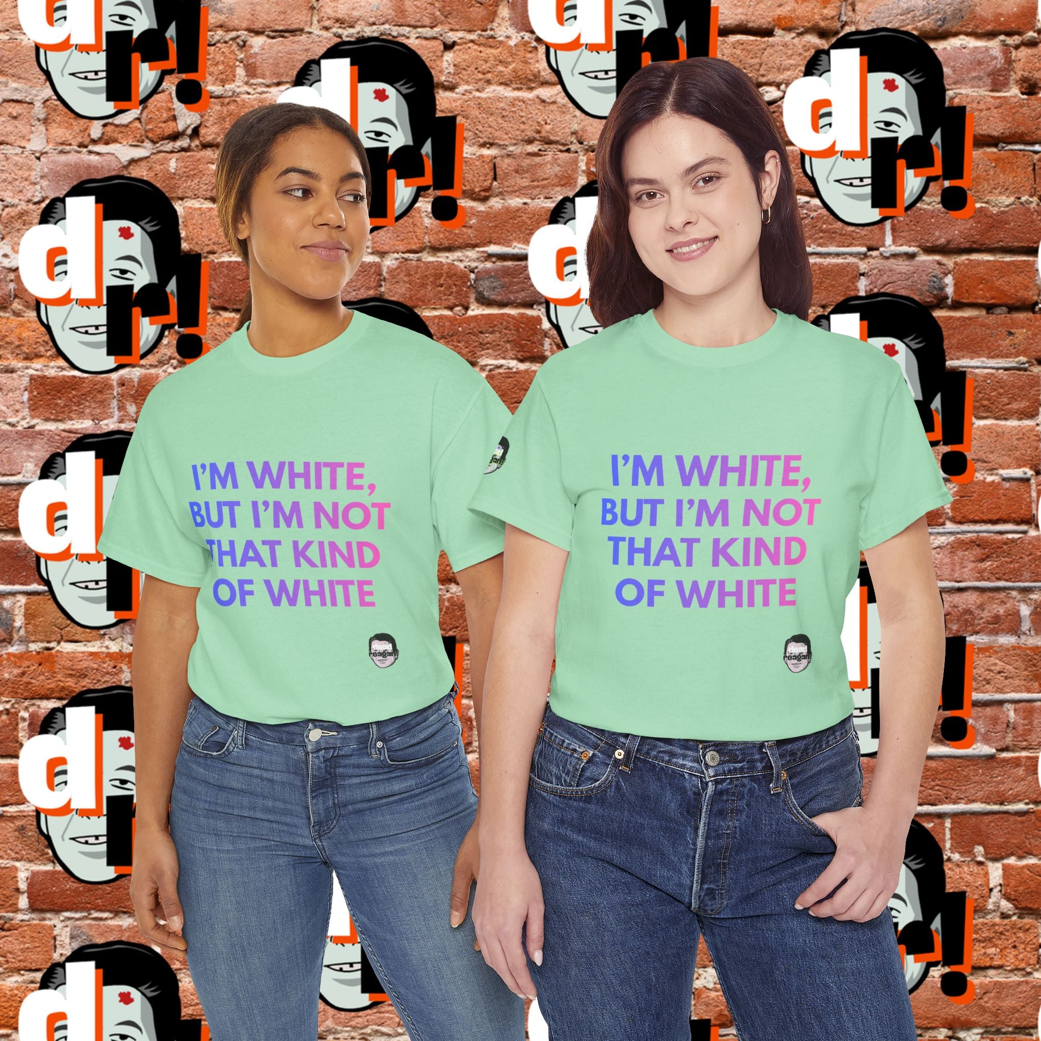 I’m White But… (Pink/Blue Gradient Letter) Unisex Heavy Cotton Tee