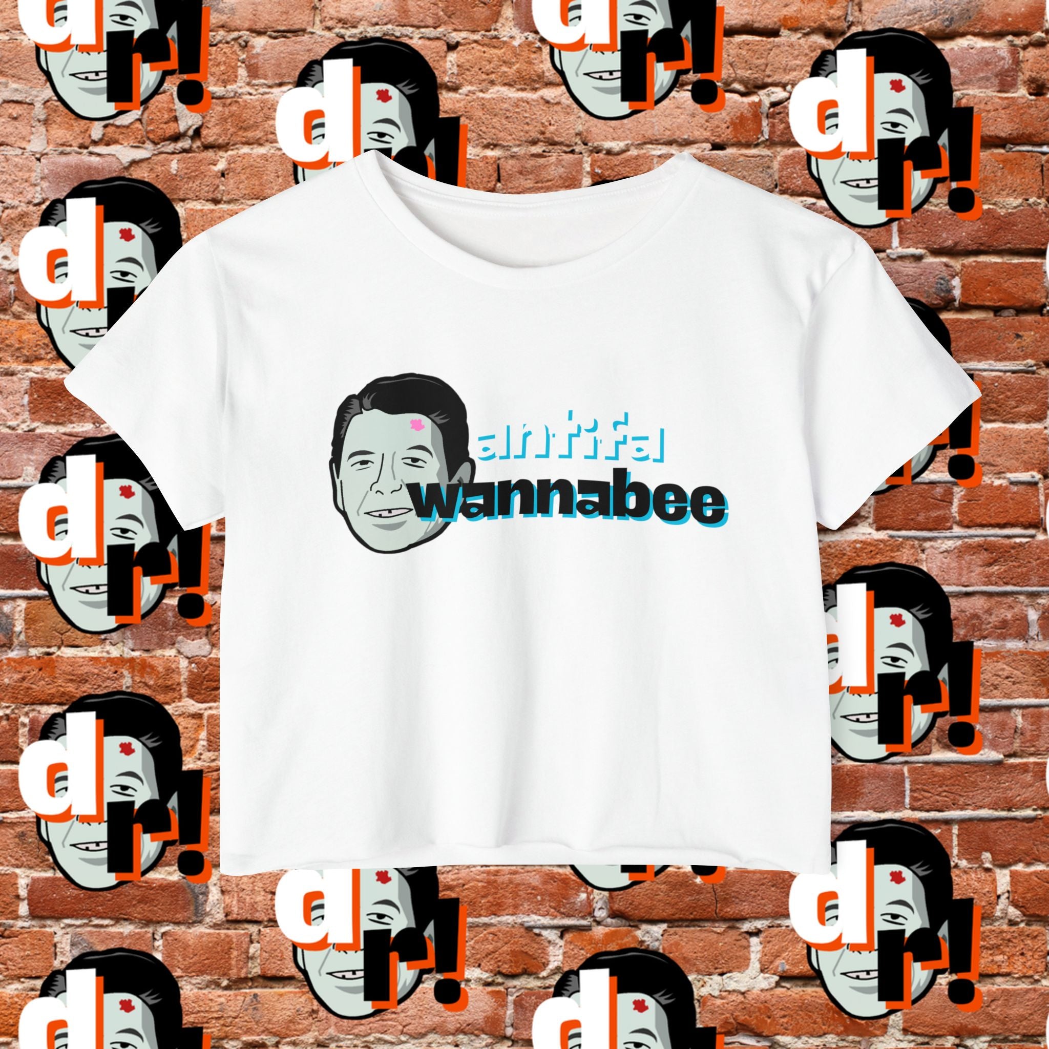 Antifa Wannabe Festival Crop Top (Teal Letter)
