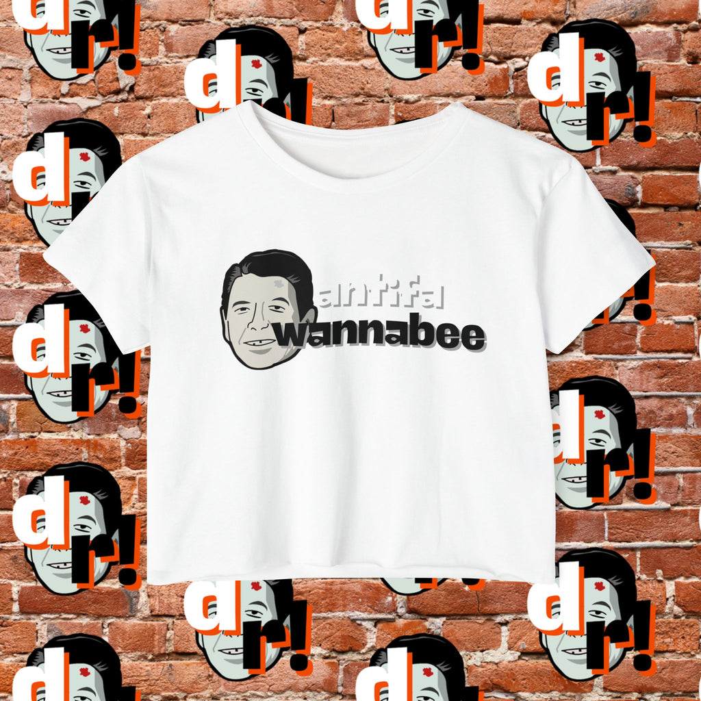 Antifa WannabeE Festival Crop Top (Monochrome Letter)