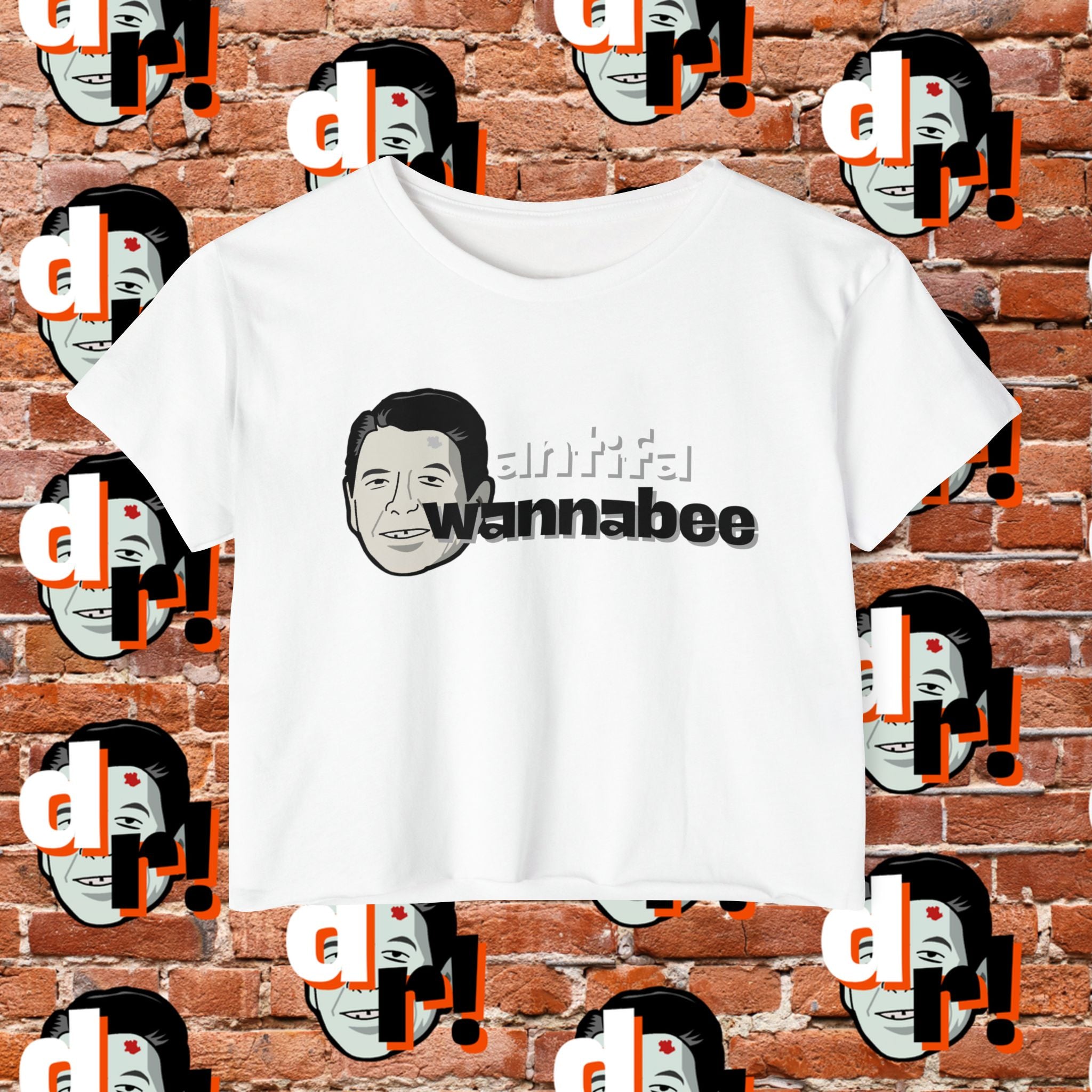 Antifa Wannabe Festival Crop Top (Monochrome Letter)