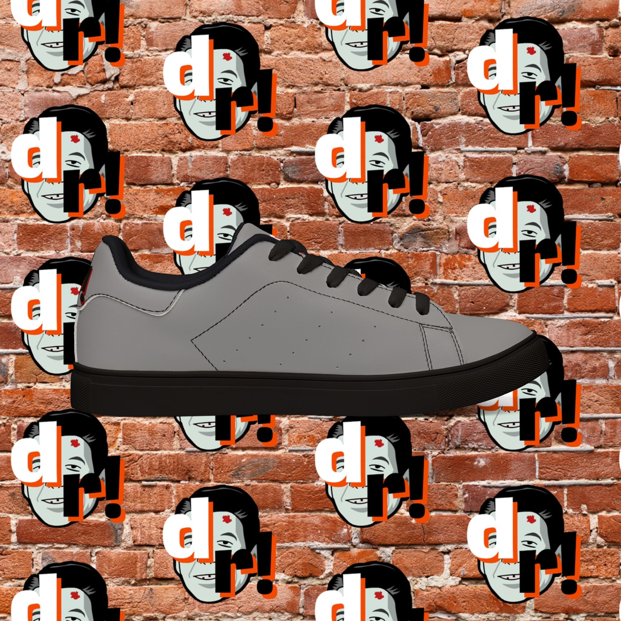 Dead Reagan (Red/Gray) Men's Low-Top Pleather Sneakers