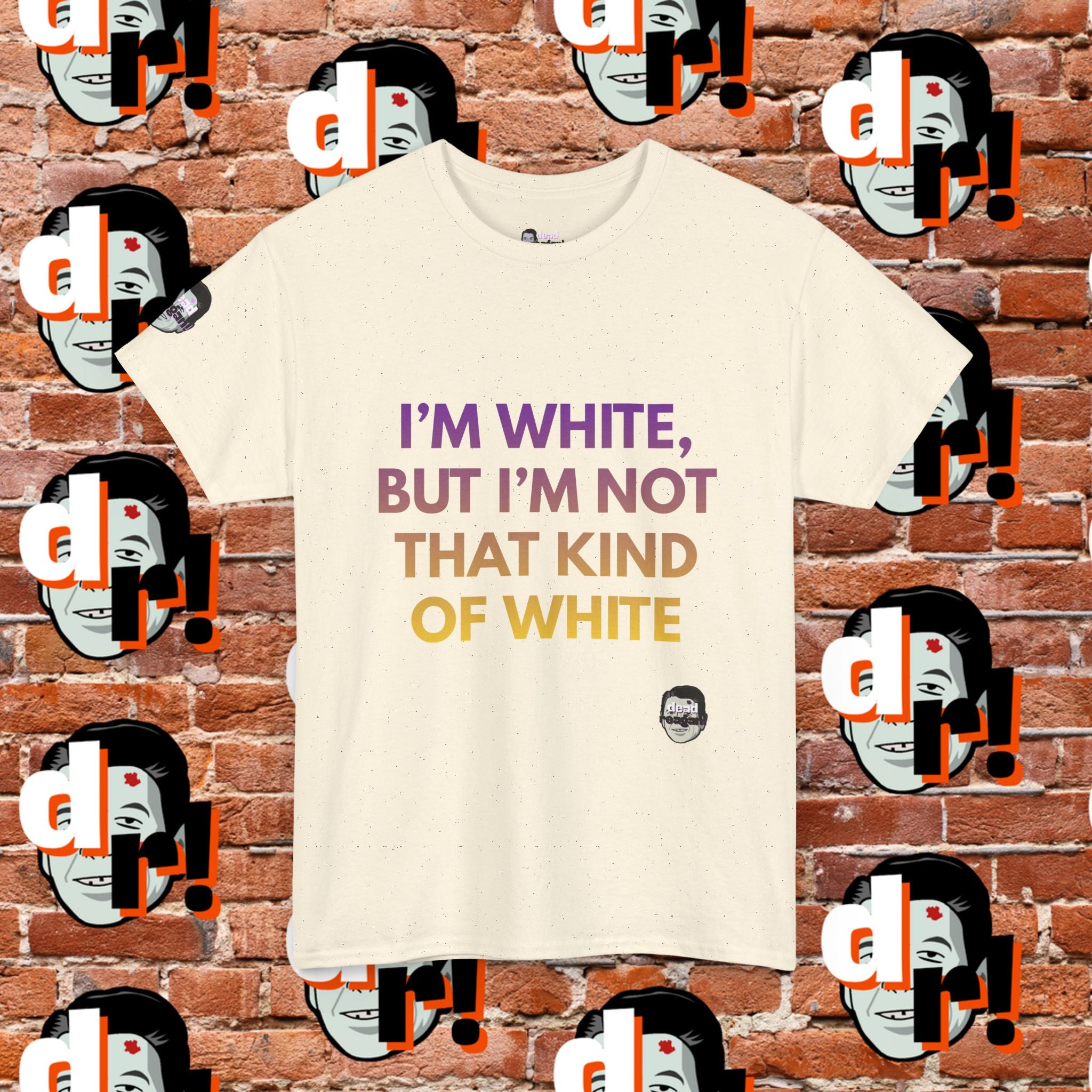 I’m White But… (Purple/Yellow Gradient Letter) Unisex Heavy Cotton Tee