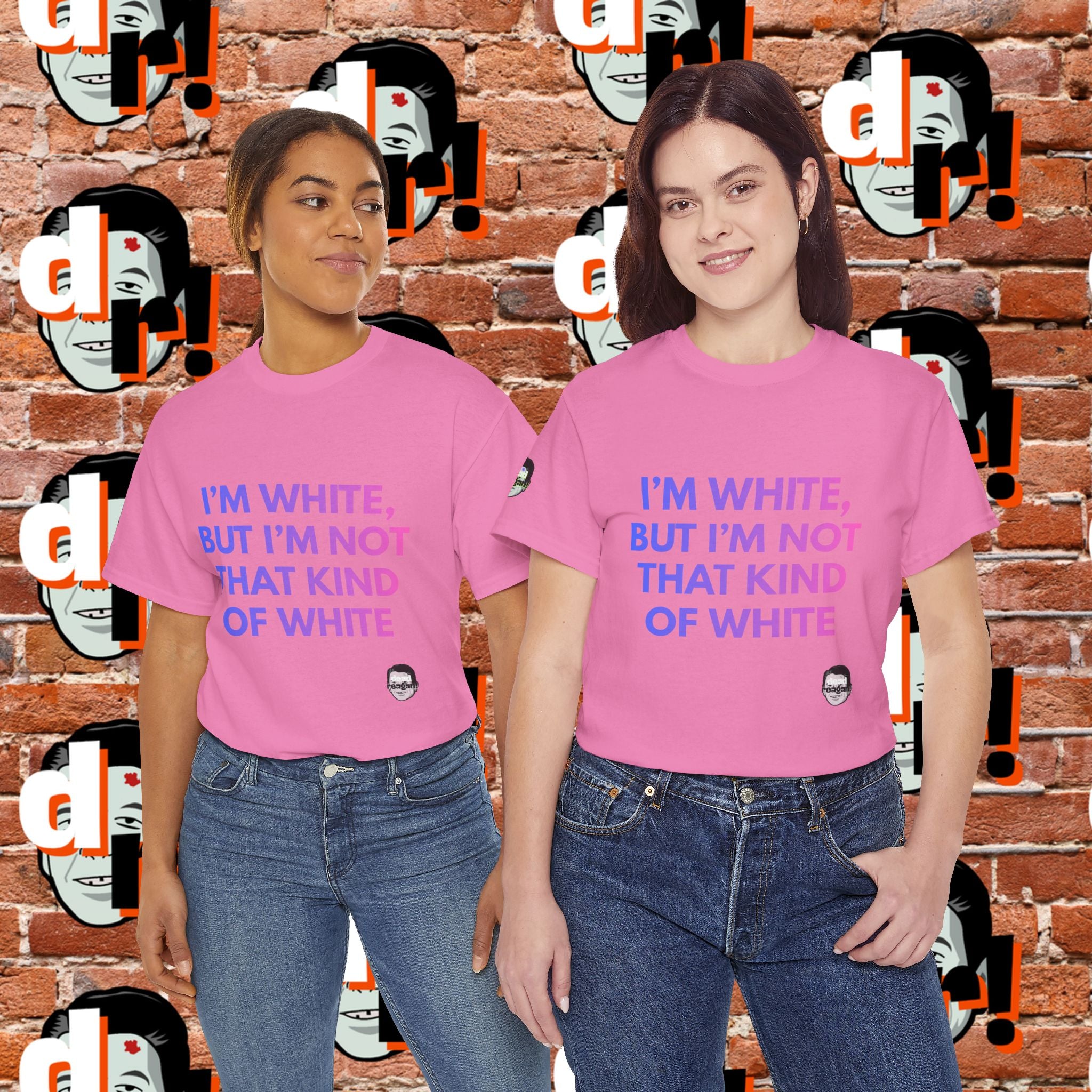 I’m White But… (Pink/Blue Gradient Letter) Unisex Heavy Cotton Tee