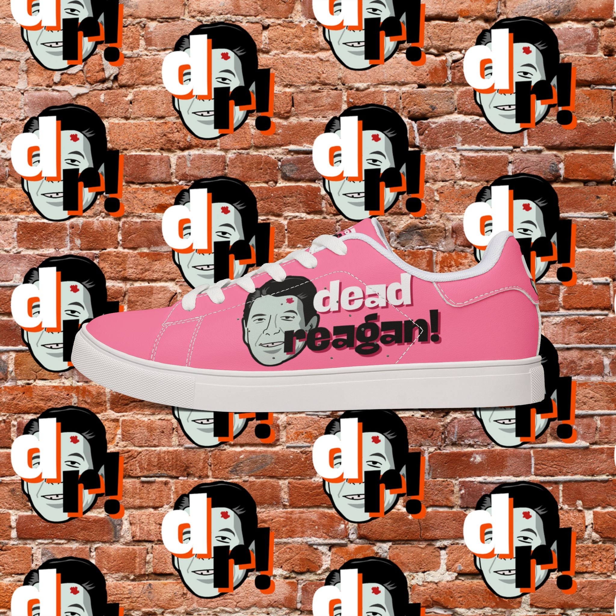 Dead Reagan (PANK/Pink) Men's Low-Top Pleather Sneakers
