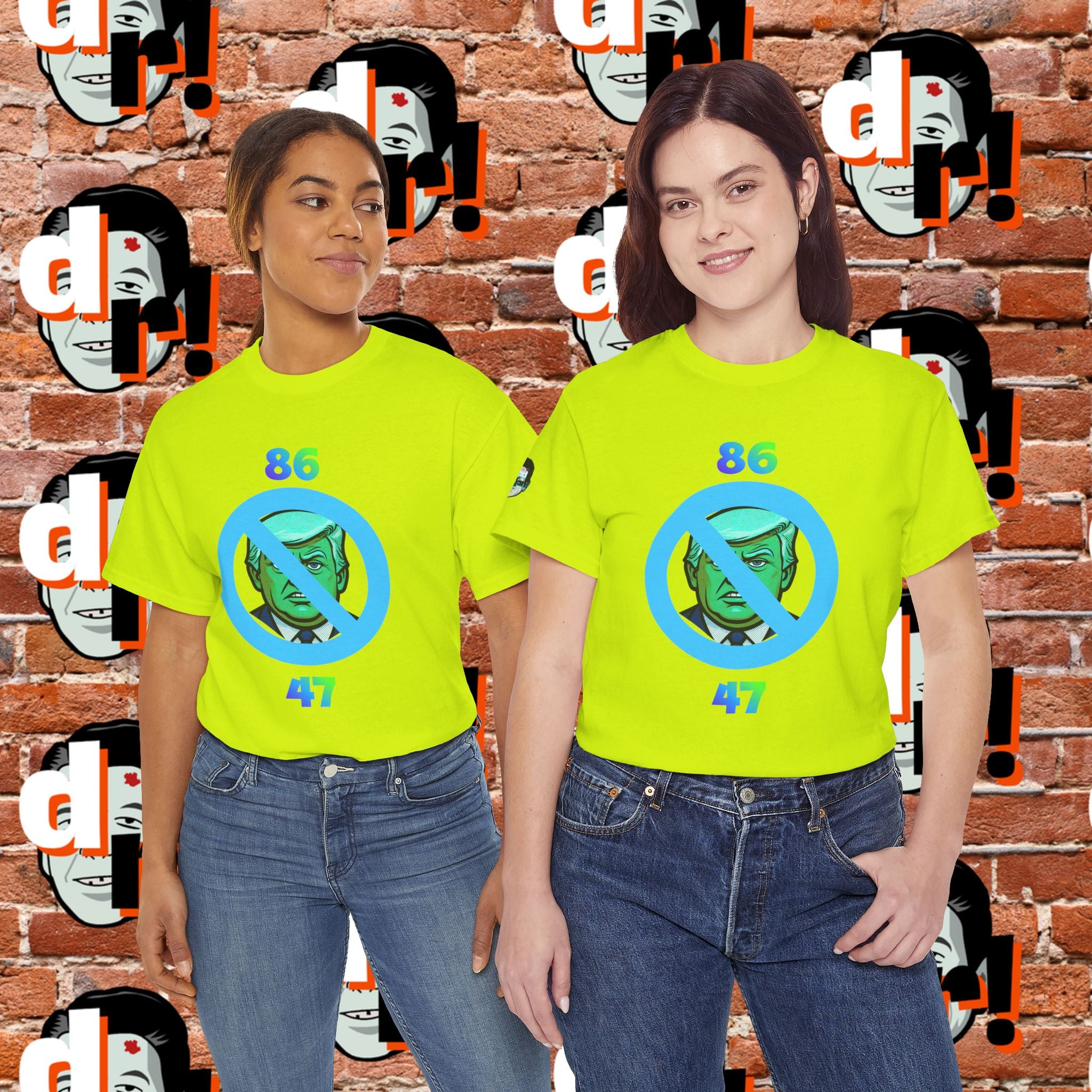 86/47 Lime & Blue Unisex Heavy Cotton Tee