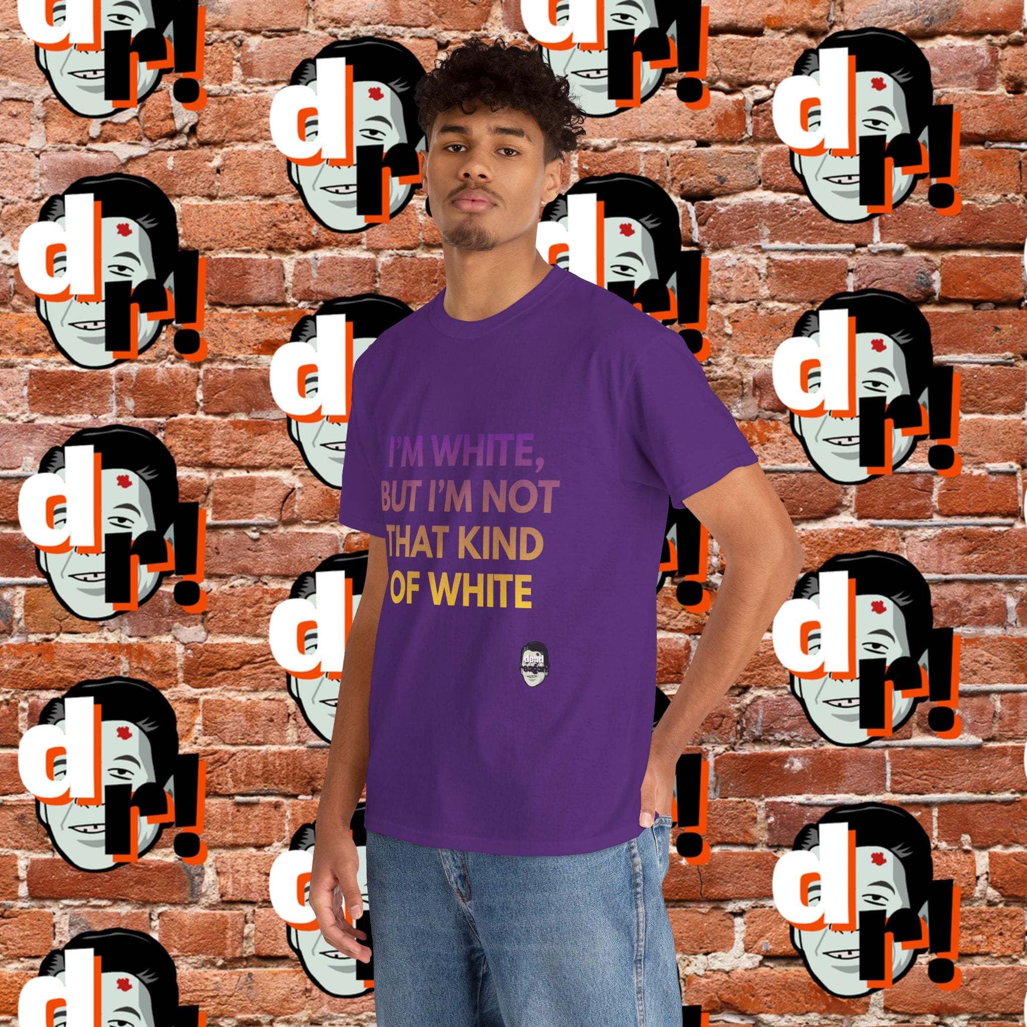 I’m White But… (Purple/Yellow Gradient Letter) Unisex Heavy Cotton Tee