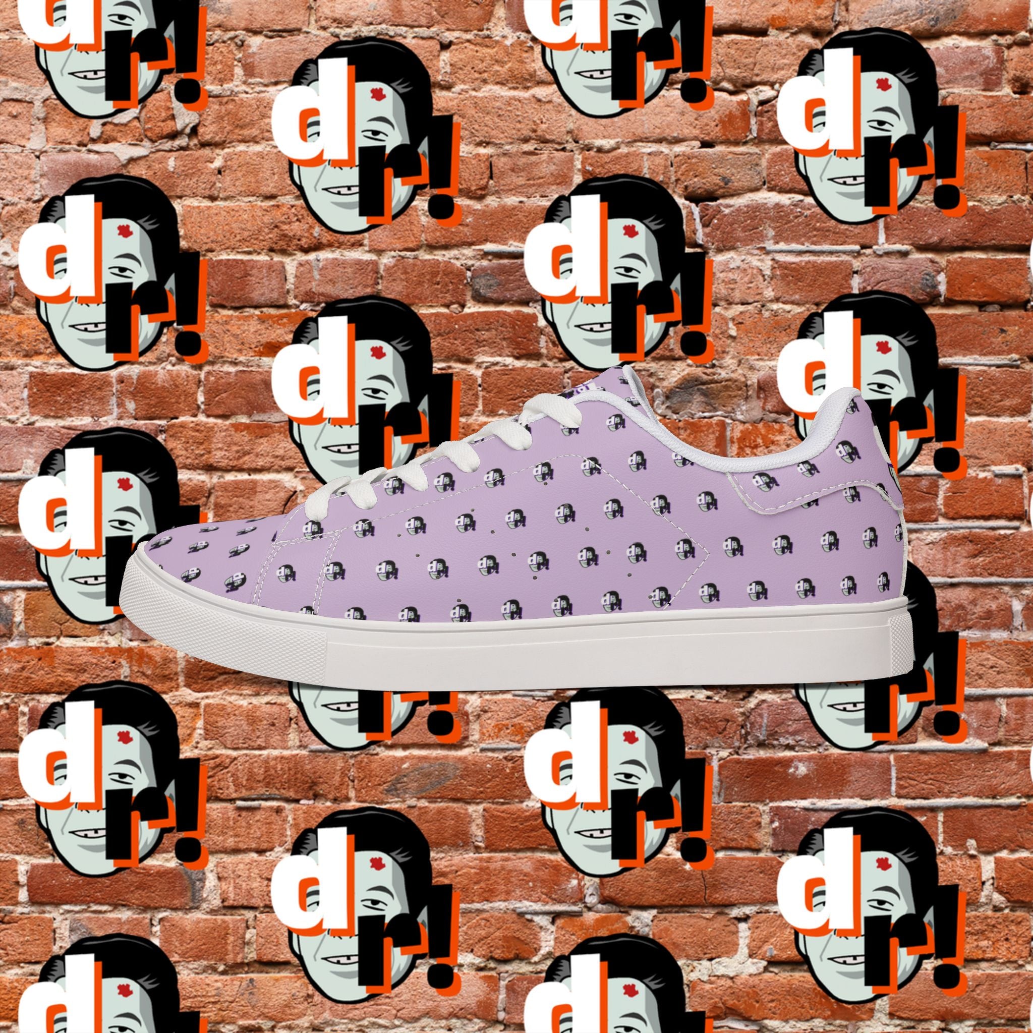 Dead Reagan Monogram All Over (Purple) Men's Low-Top Pleather Sneakers