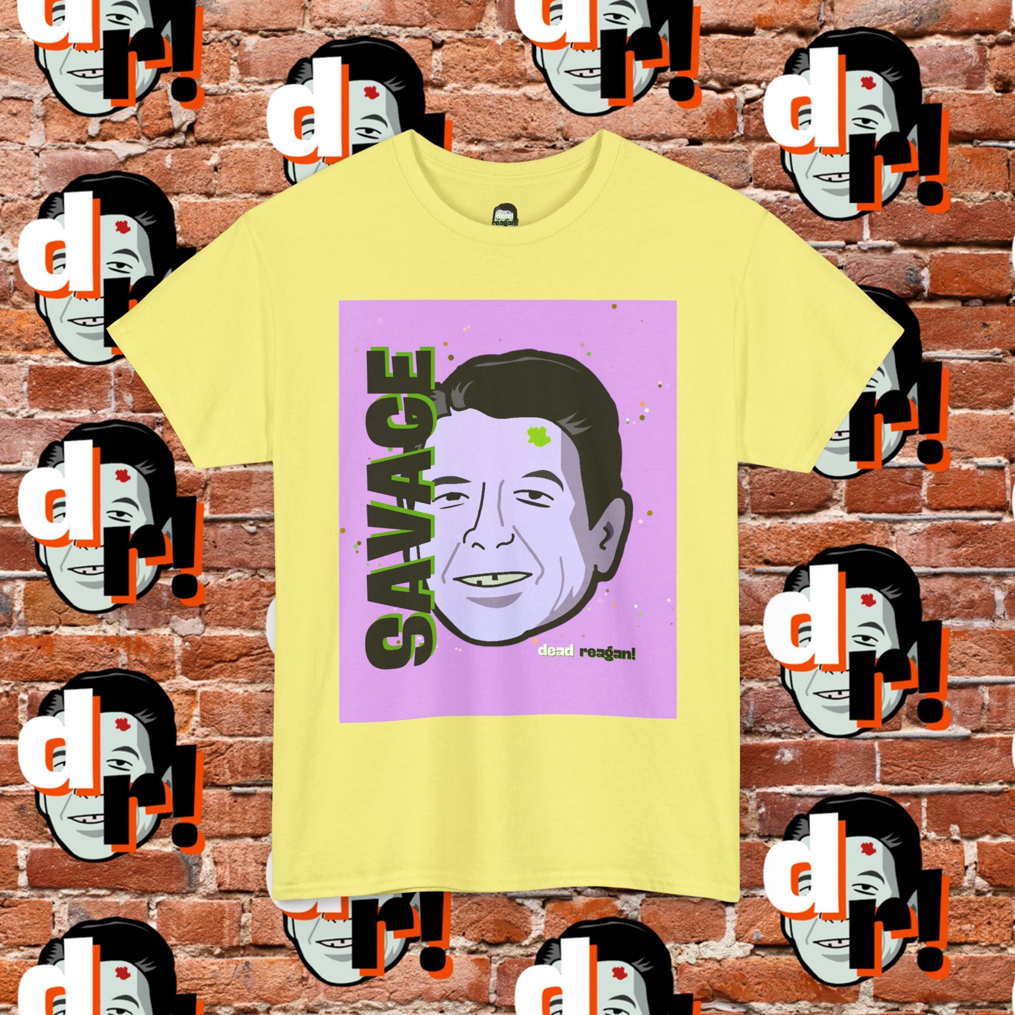 Savage Dead Reagan Graphic Tee Lavender and Lime