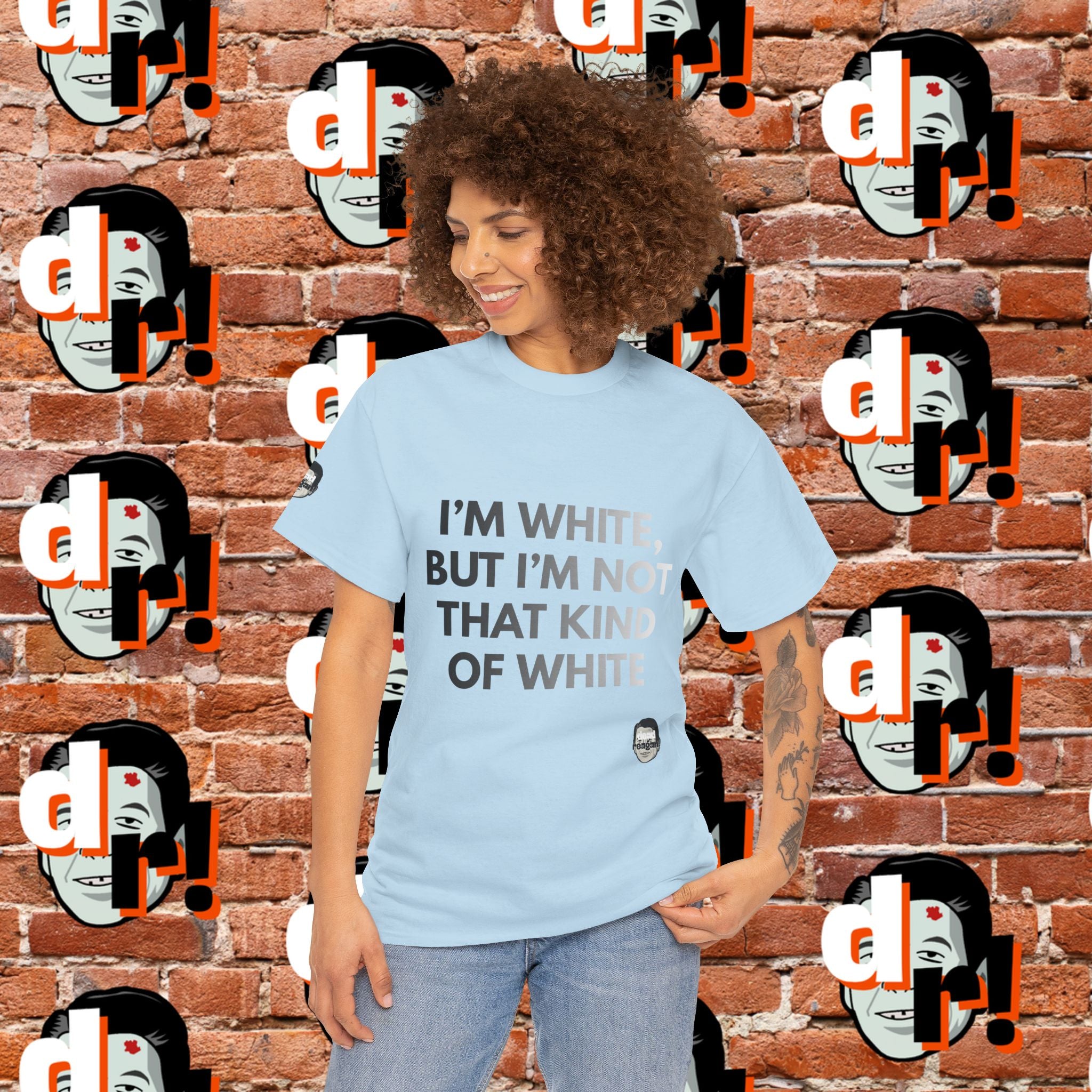 I’m White Buy… (B/W Gradient Letter) Unisex Heavy Cotton Tee