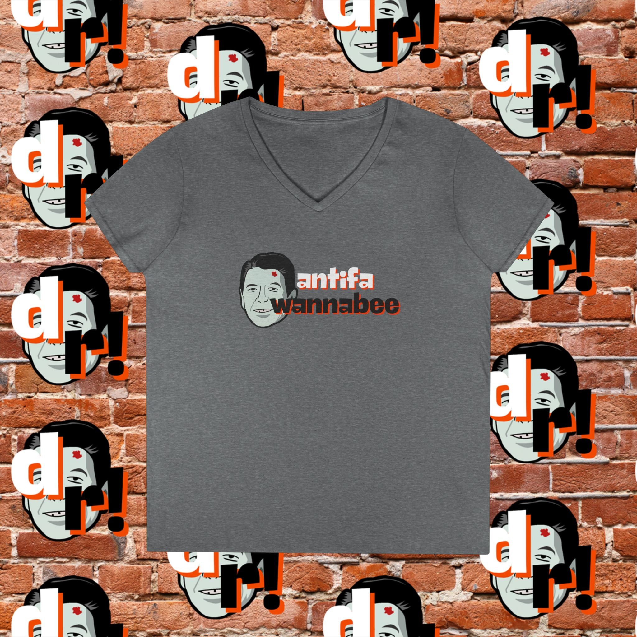 Antifa Wannabee Ladies' V-Neck T-Shirt