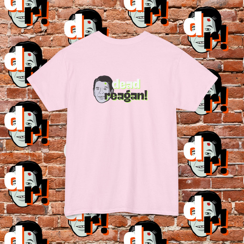 Savage Dead Reagan Graphic Tee Teal and Pink Gradient