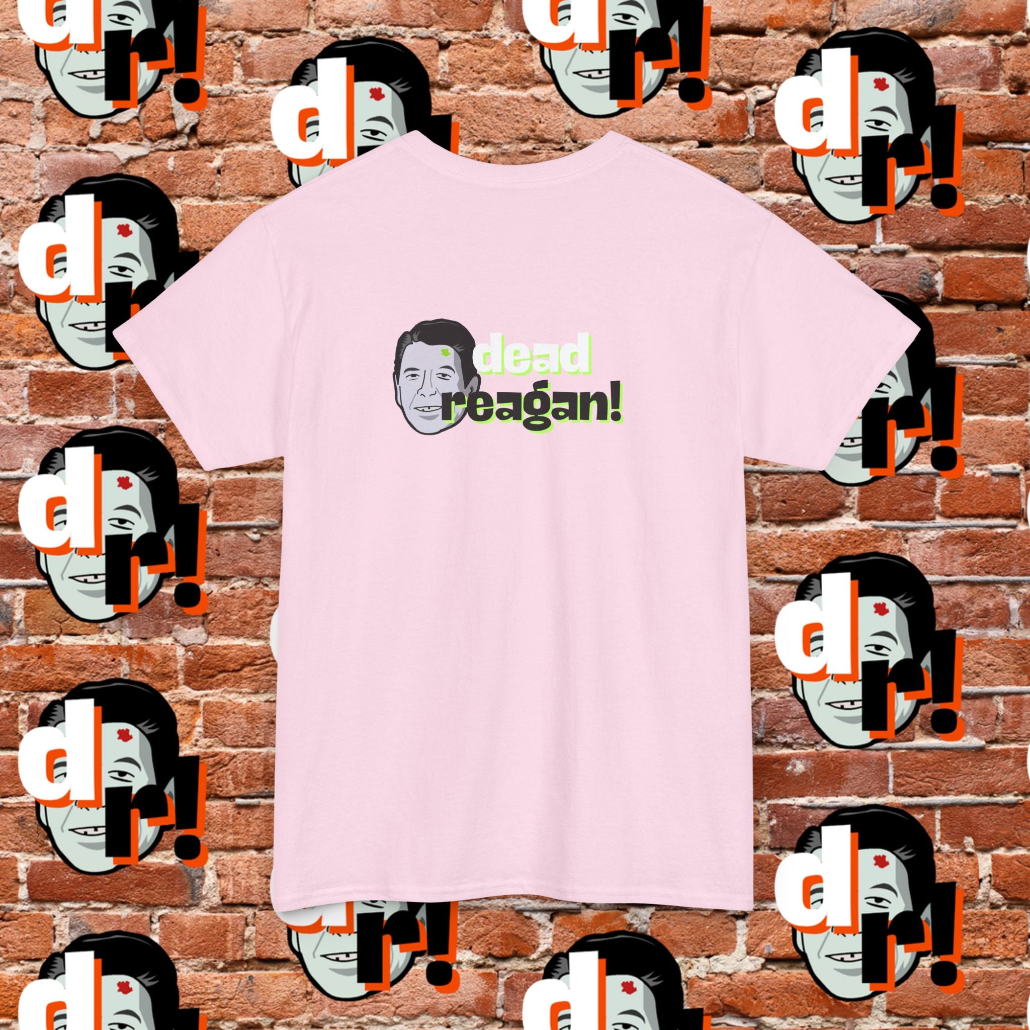Savage Dead Reagan Graphic Tee Teal and Pink Gradient