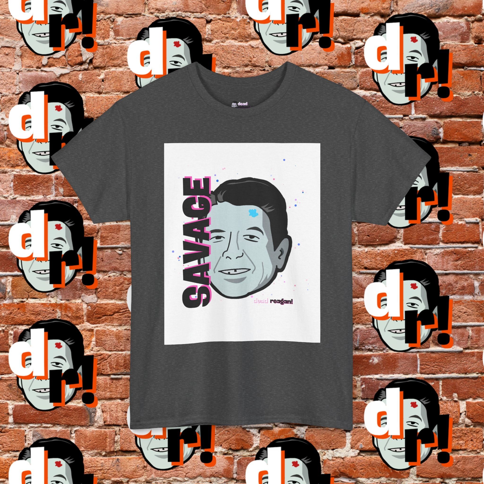 Savage Dead Reagan Graphic Tee White Pink