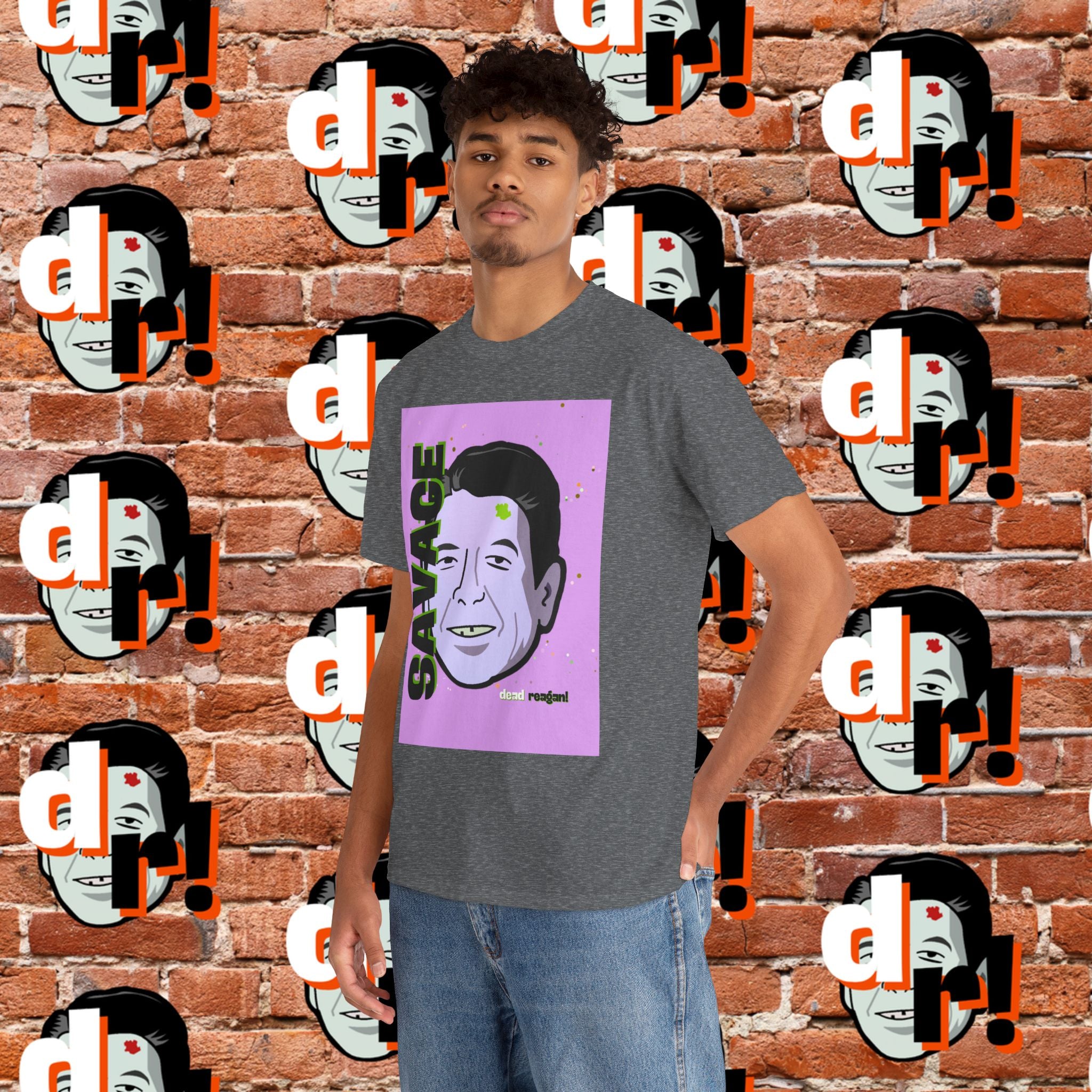 Savage Dead Reagan Graphic Tee Lavender and Lime
