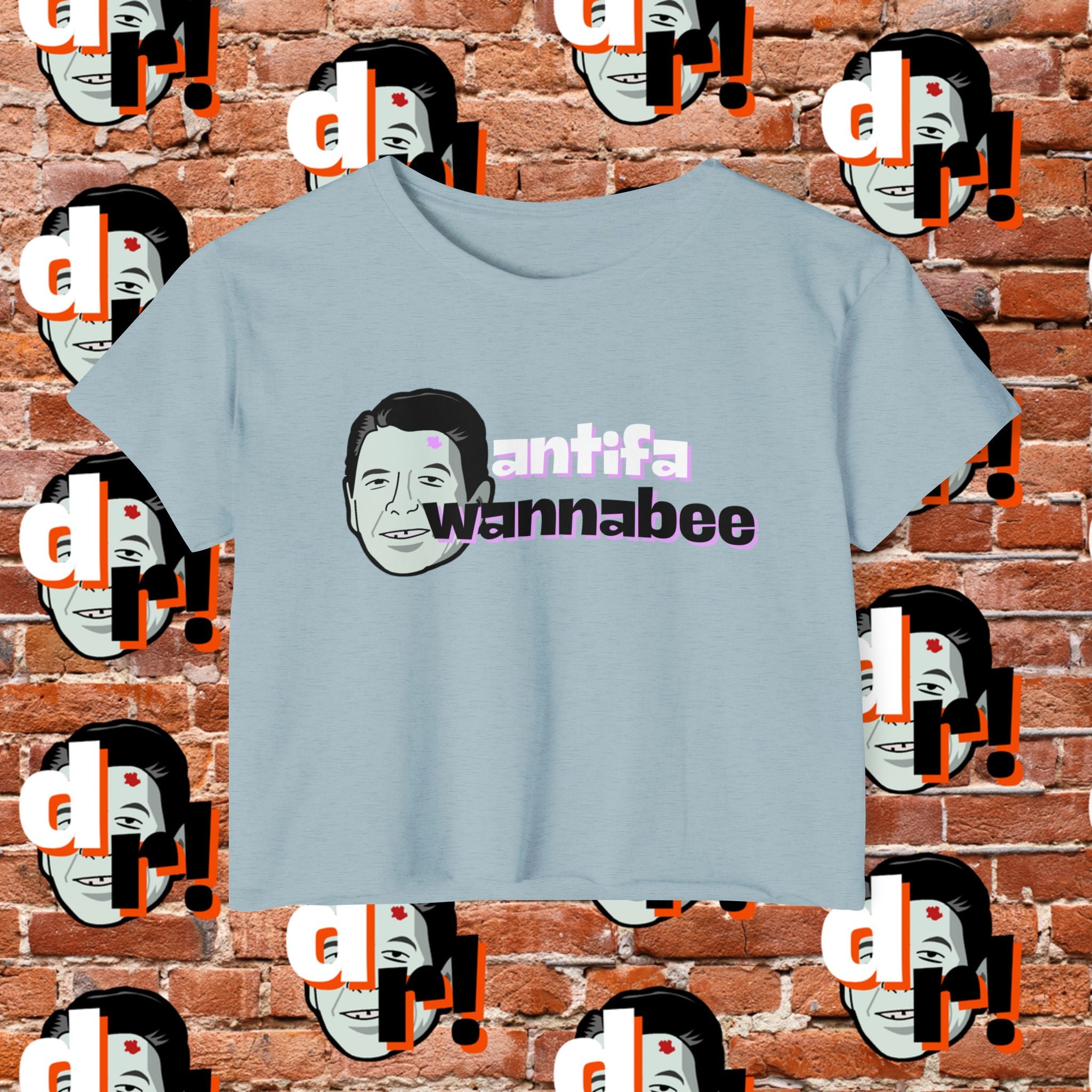 Antifa Wannabe Festival Crop Top (Lavender Letter)