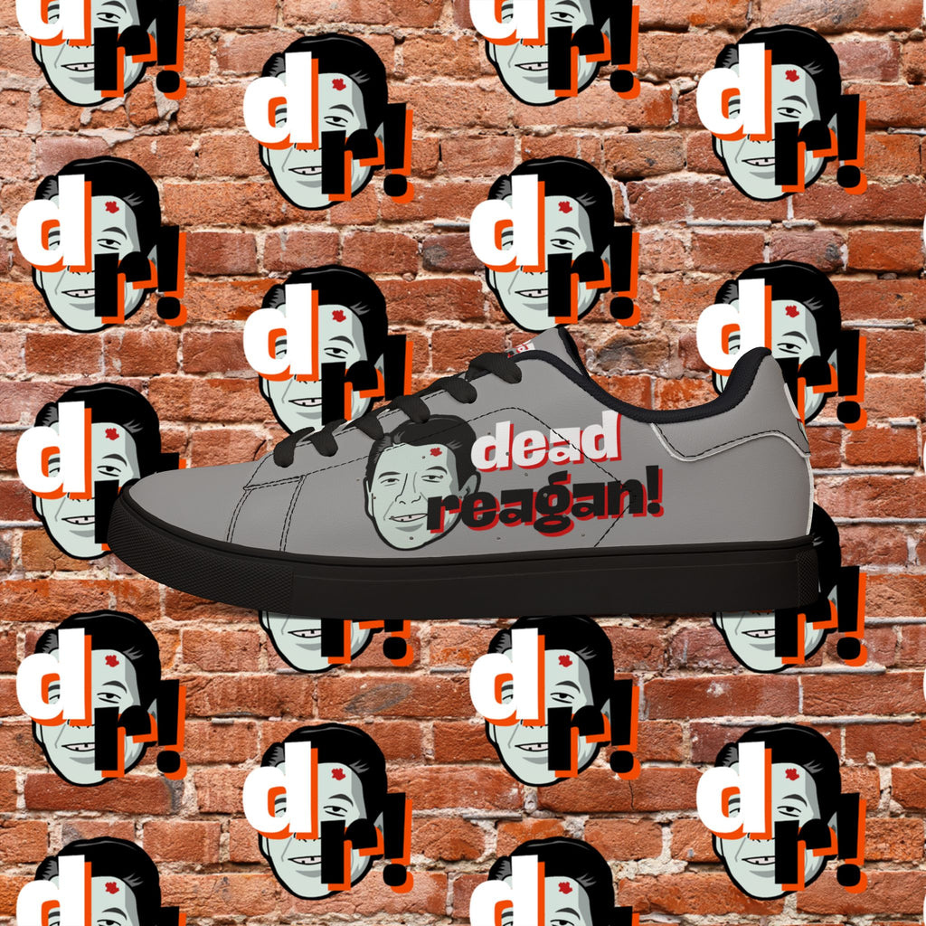 Dead Reagan (Red/Gray) Men's Low-Top Pleather Sneakers