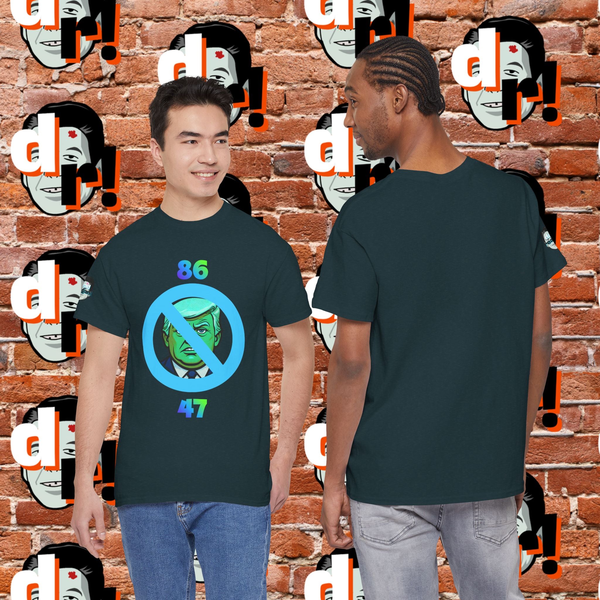 86/47 Lime & Blue Unisex Heavy Cotton Tee