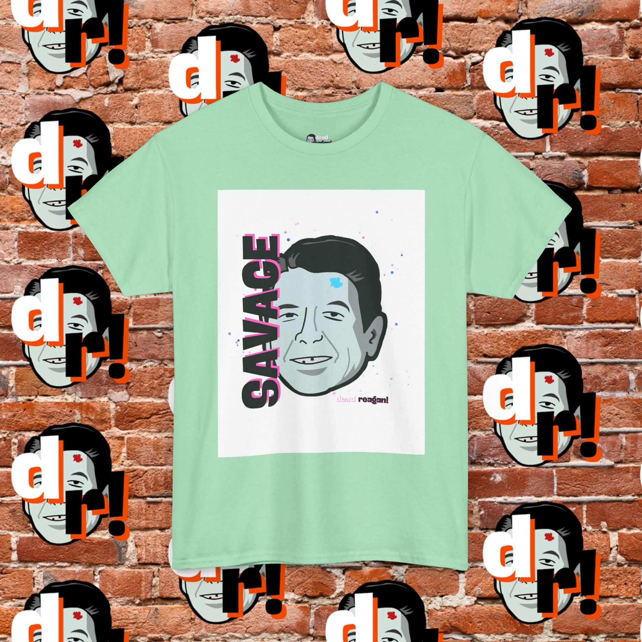 Savage Dead Reagan Graphic Tee White Pink