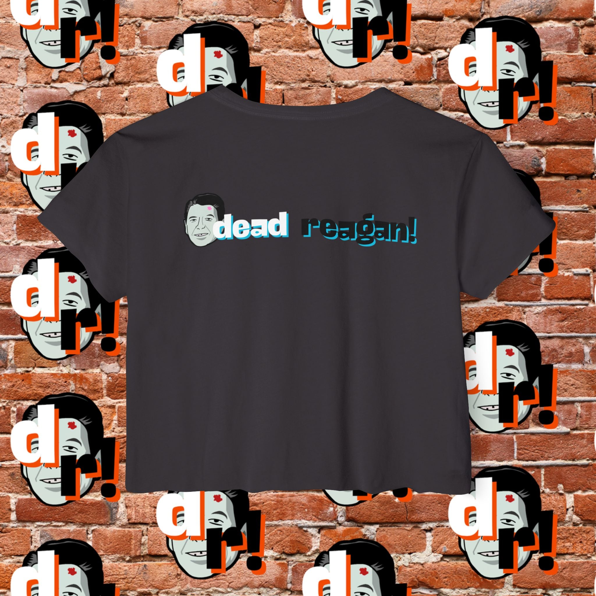 Antifa Wannabe Festival Crop Top (Teal Letter)