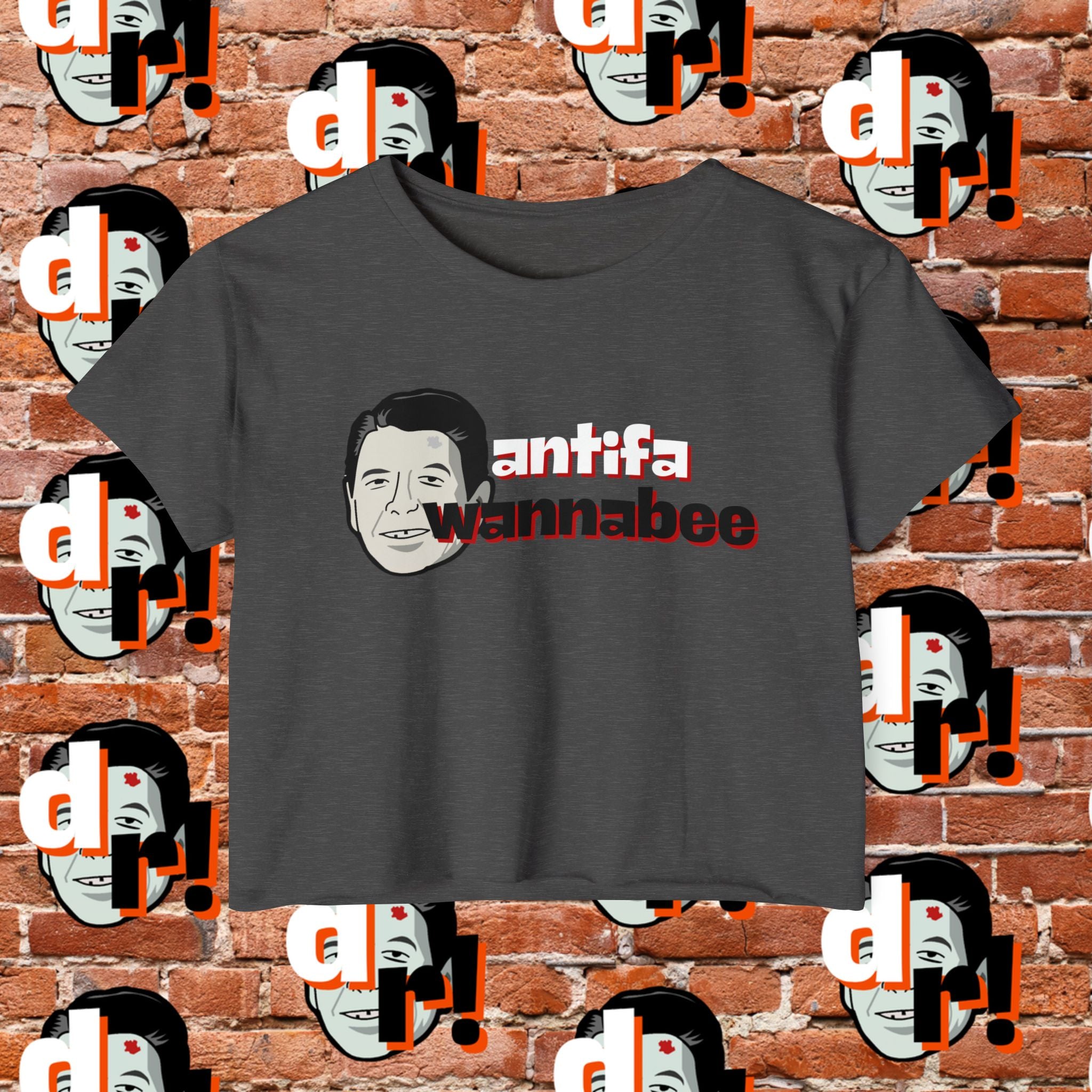 Antifa Wannabe Festival Crop Top (Red Letter)