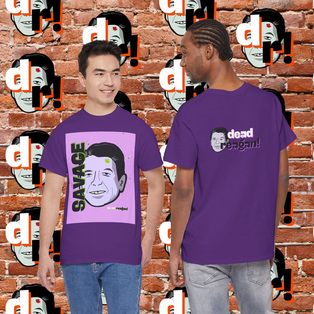 Savage Dead Reagan Graphic Tee Lavender and Lime