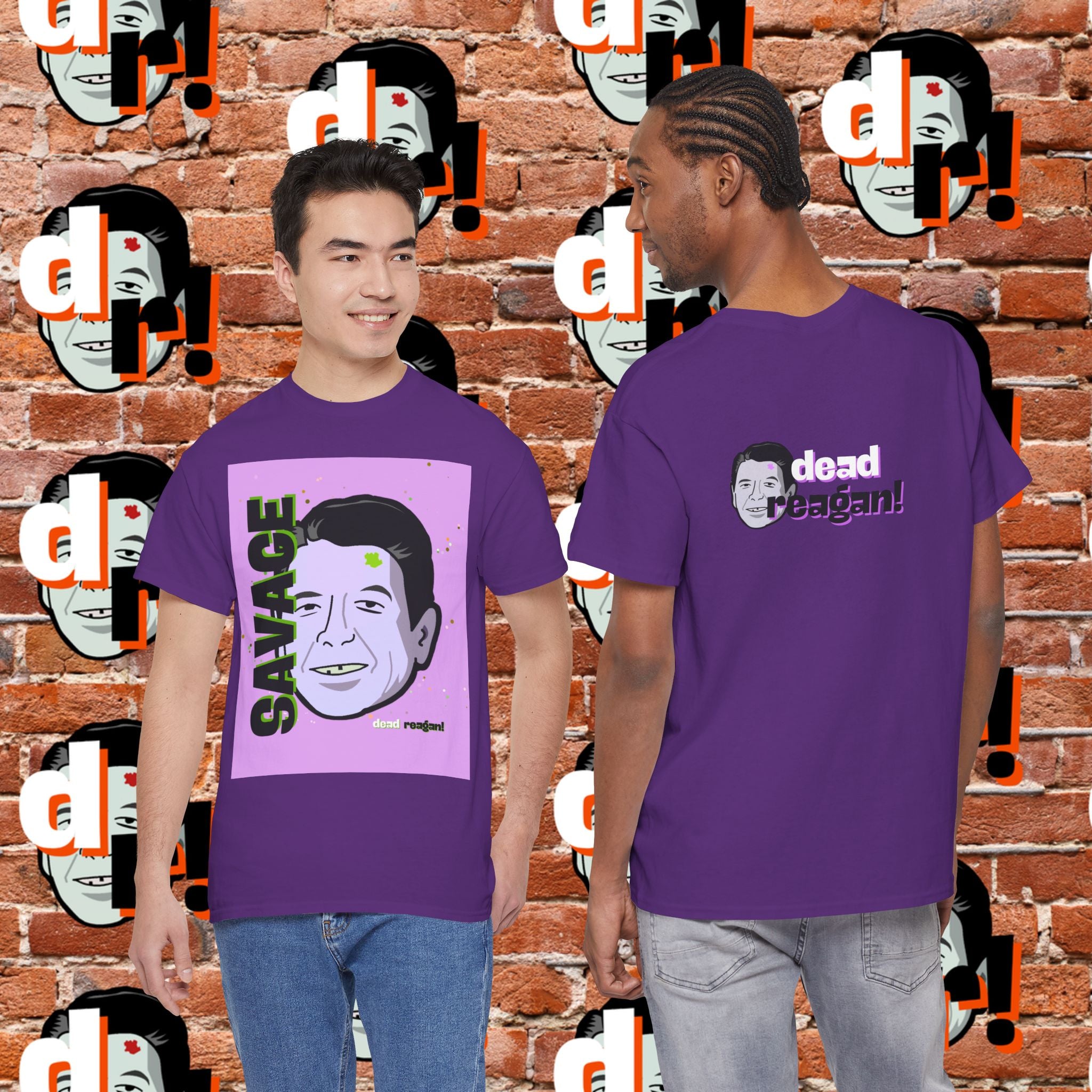 Savage Dead Reagan Graphic Tee Lavender and Lime