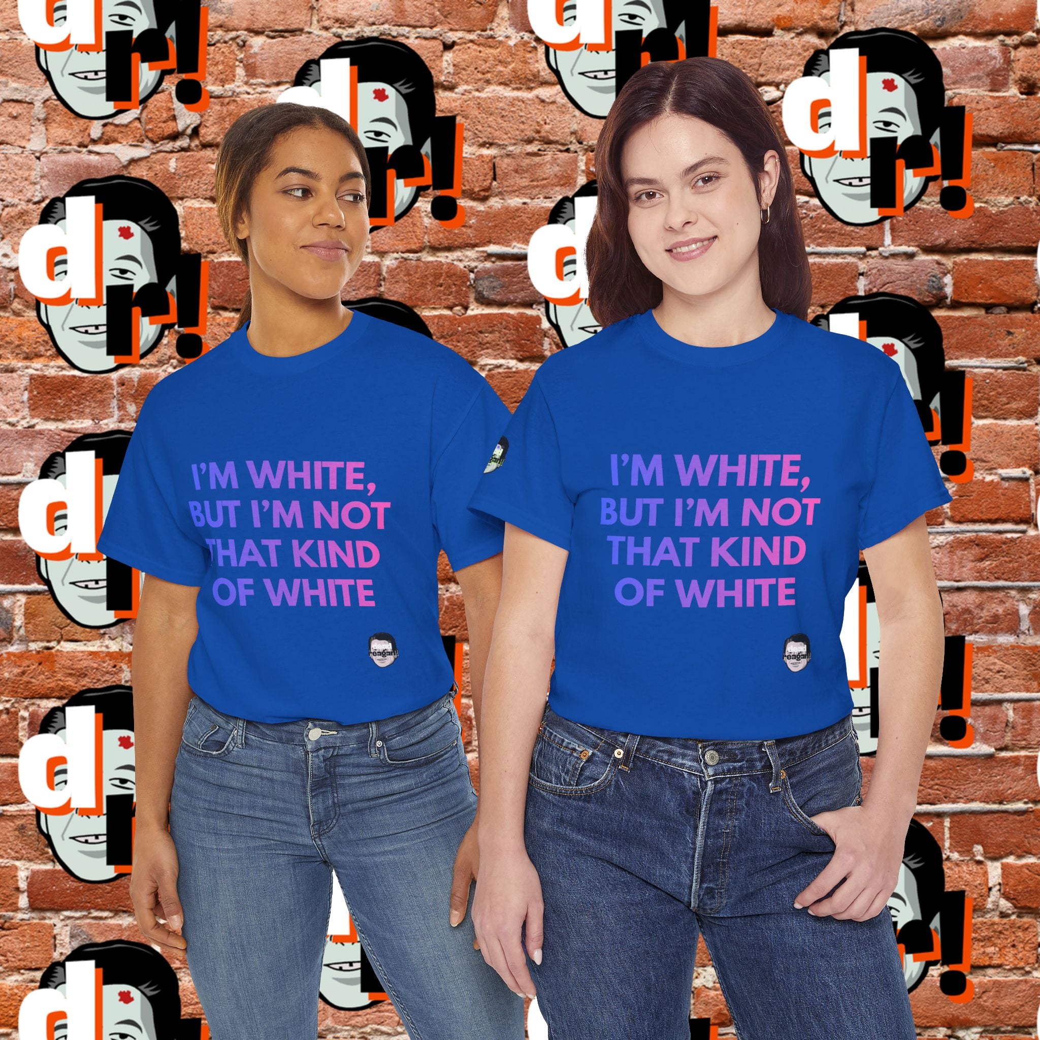 I’m White But… (Pink/Blue Gradient Letter) Unisex Heavy Cotton Tee