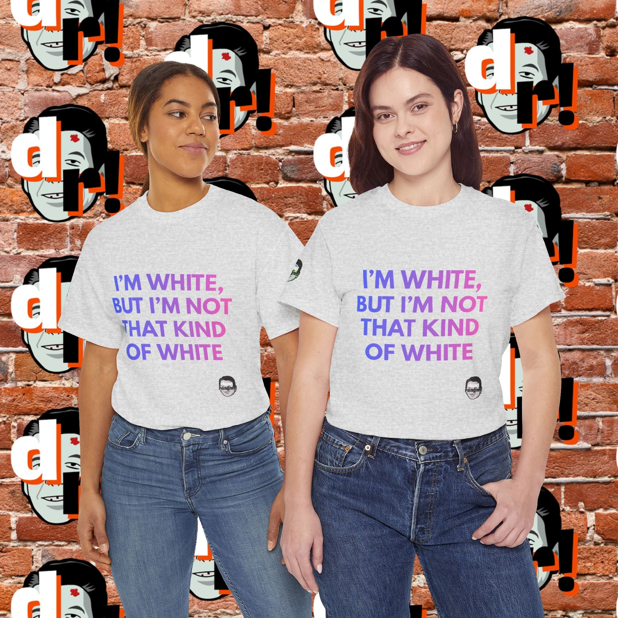 I’m White But… (Pink/Blue Gradient Letter) Unisex Heavy Cotton Tee