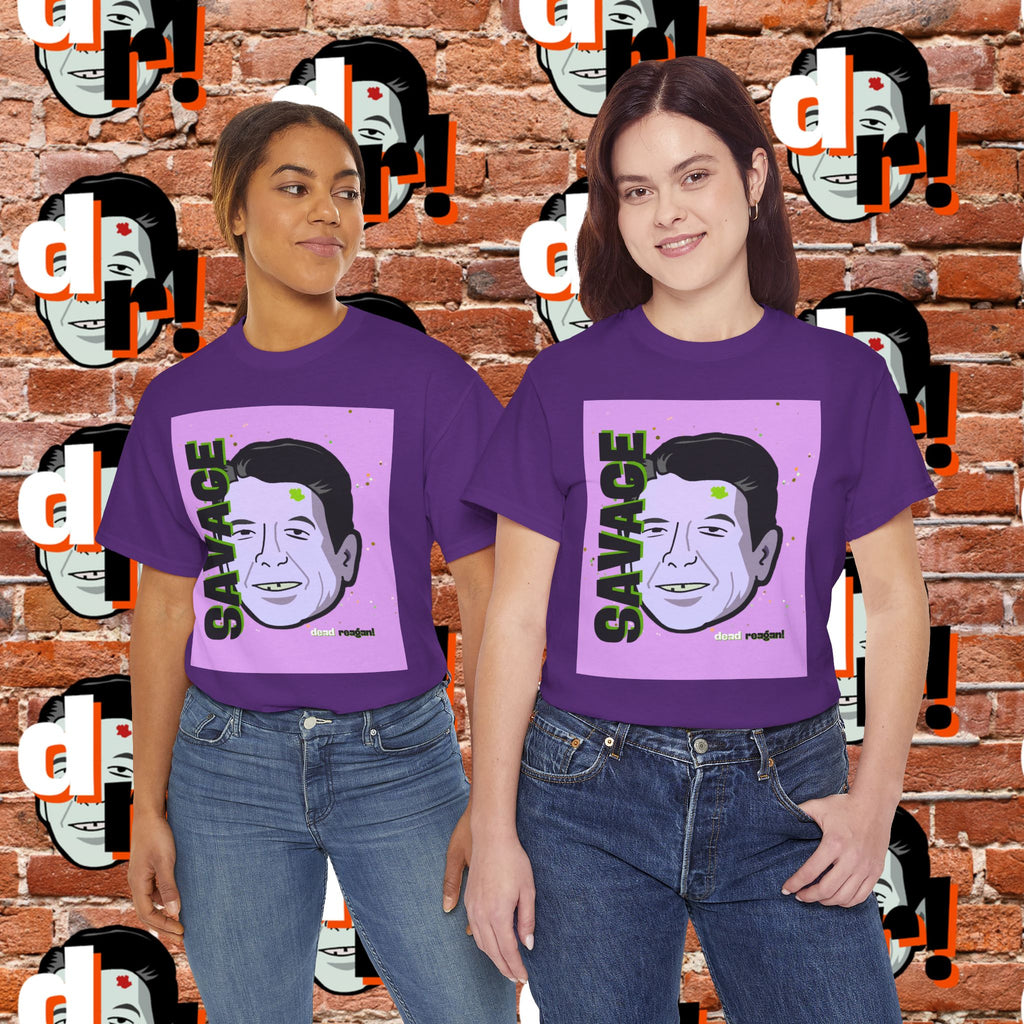 Savage Dead Reagan Graphic Tee Lavender and Lime