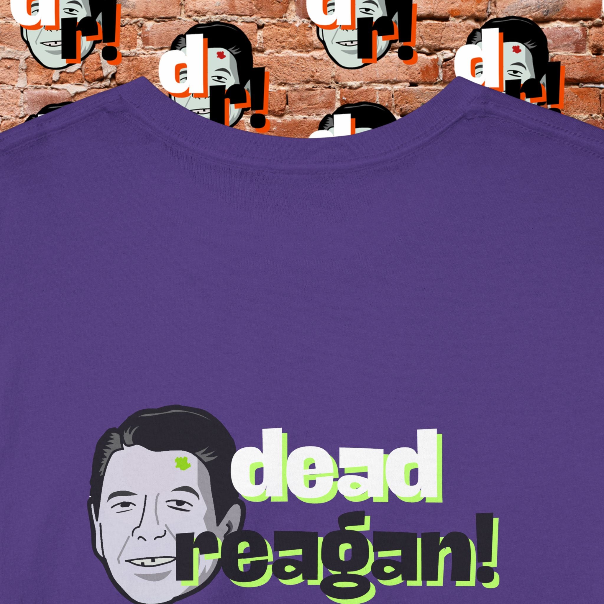 Savage Dead Reagan Graphic Tee Teal and Pink Gradient