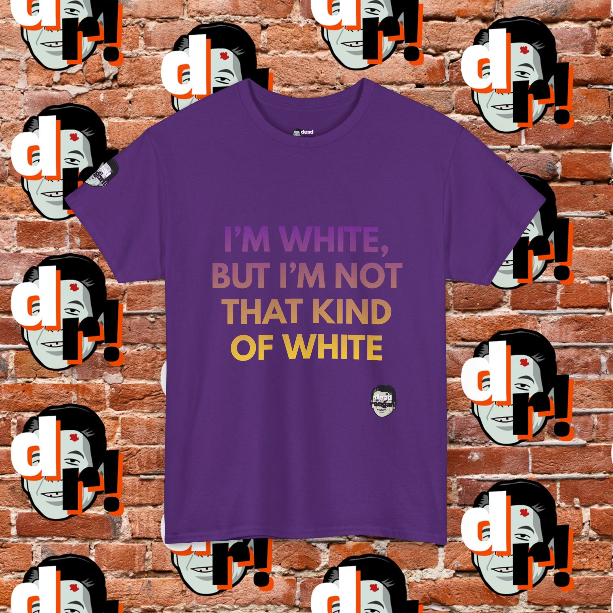 I’m White But… (Purple/Yellow Gradient Letter) Unisex Heavy Cotton Tee
