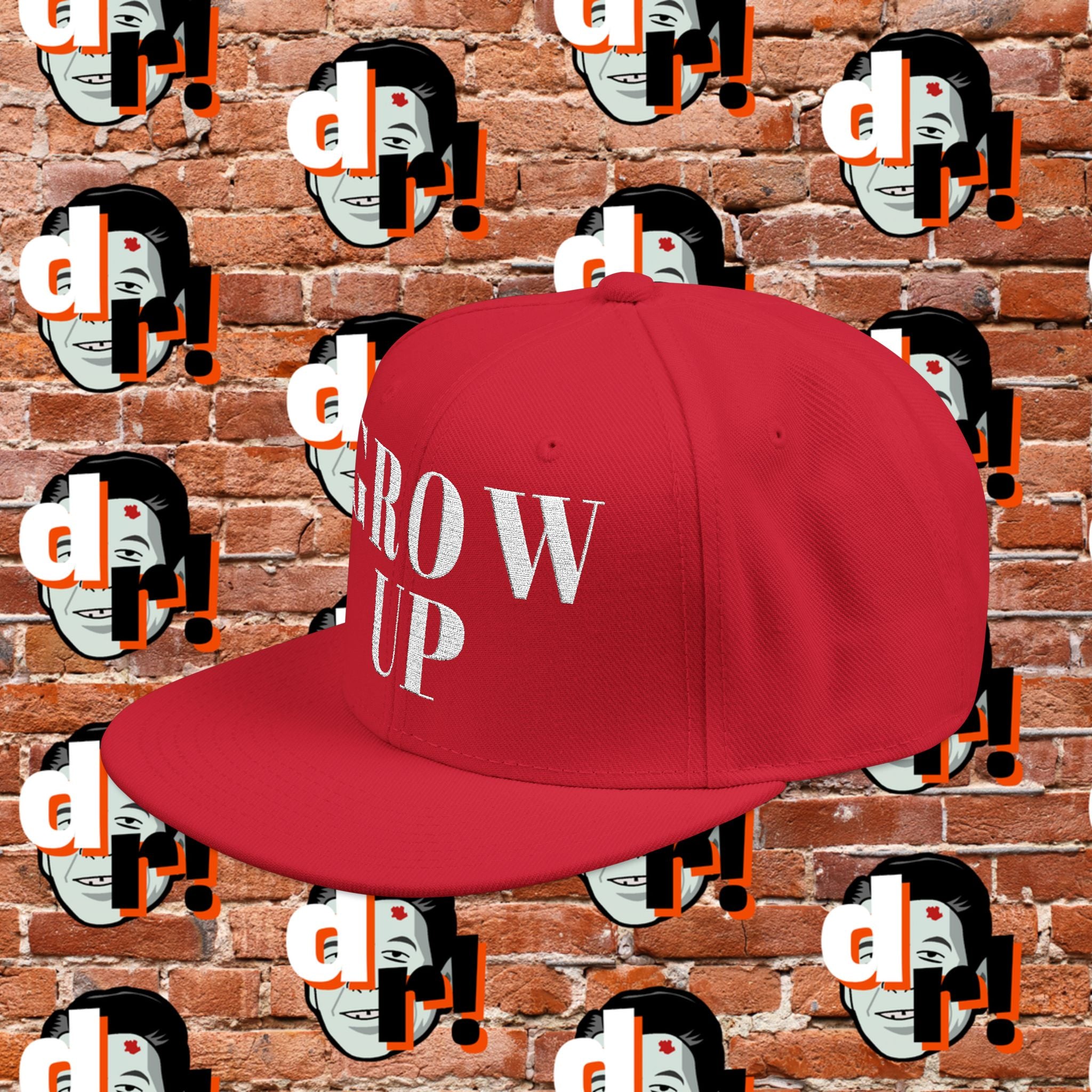 Grow Up Red Snapback (Embroidery)