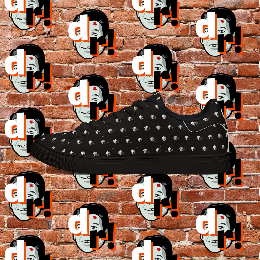 Dead Reagan Monogram All Over (Black) Men's Low-Top Pleather Sneakers