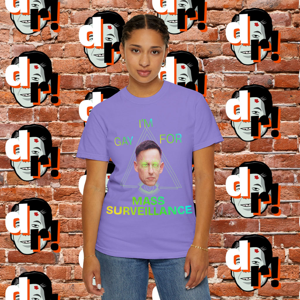 Gay for Mass Surveillance (Lime) Cotton T- Shirt