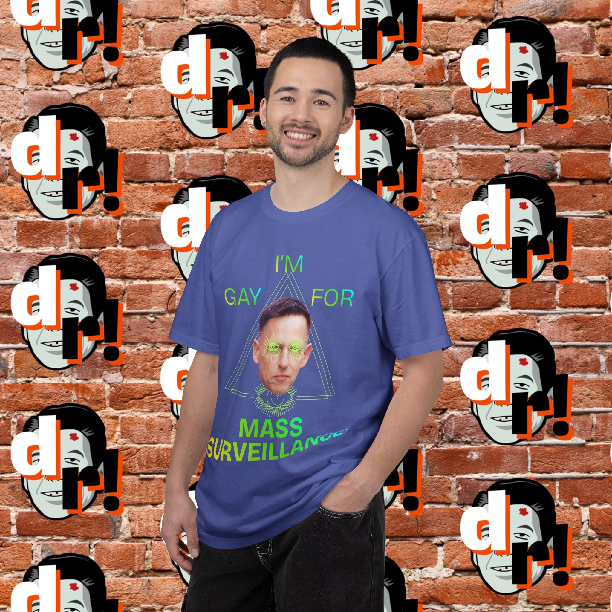 Gay for Mass Surveillance (Lime) Cotton T- Shirt