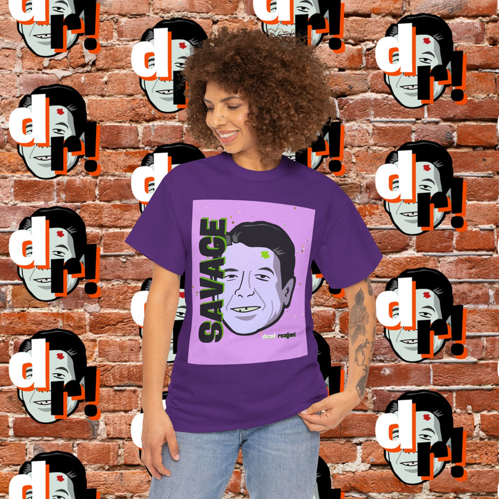 Savage Dead Reagan Graphic Tee Lavender and Lime
