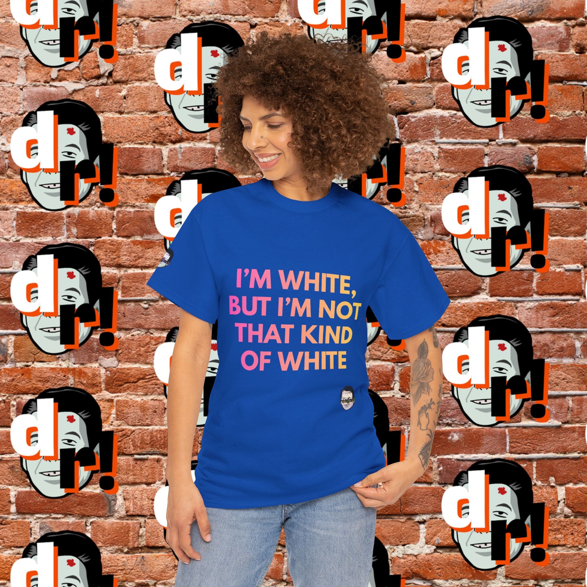 I’m White But… (Pink/Yellow Gradient Letter) Unisex Heavy Cotton Tee