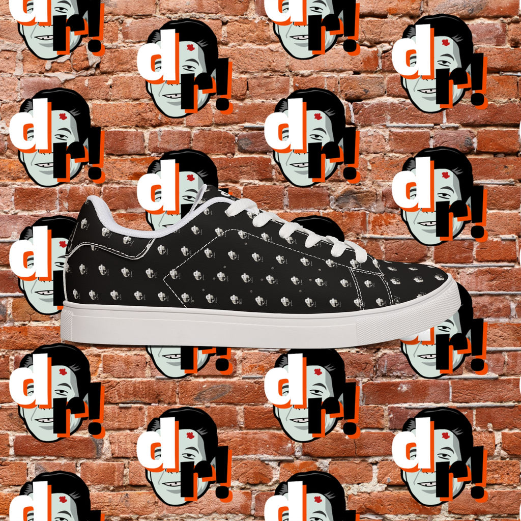 Dead Reagan Monogram All Over (Black) Men's Low-Top Pleather Sneakers