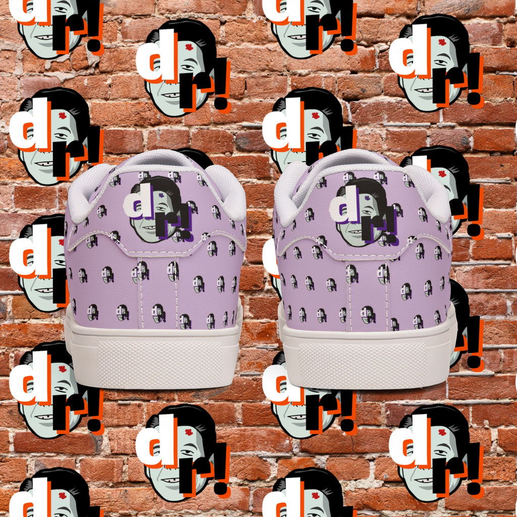 Dead Reagan Monogram All Over (Purple) Men's Low-Top Pleather Sneakers