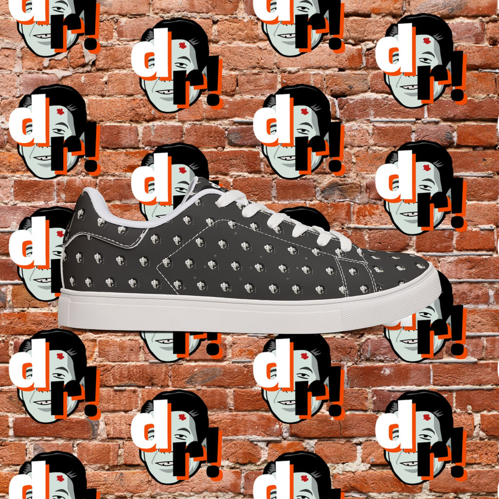 Dead Reagan Monogram All Over (Mono Dark) Men's Low-Top Pleather Sneakers