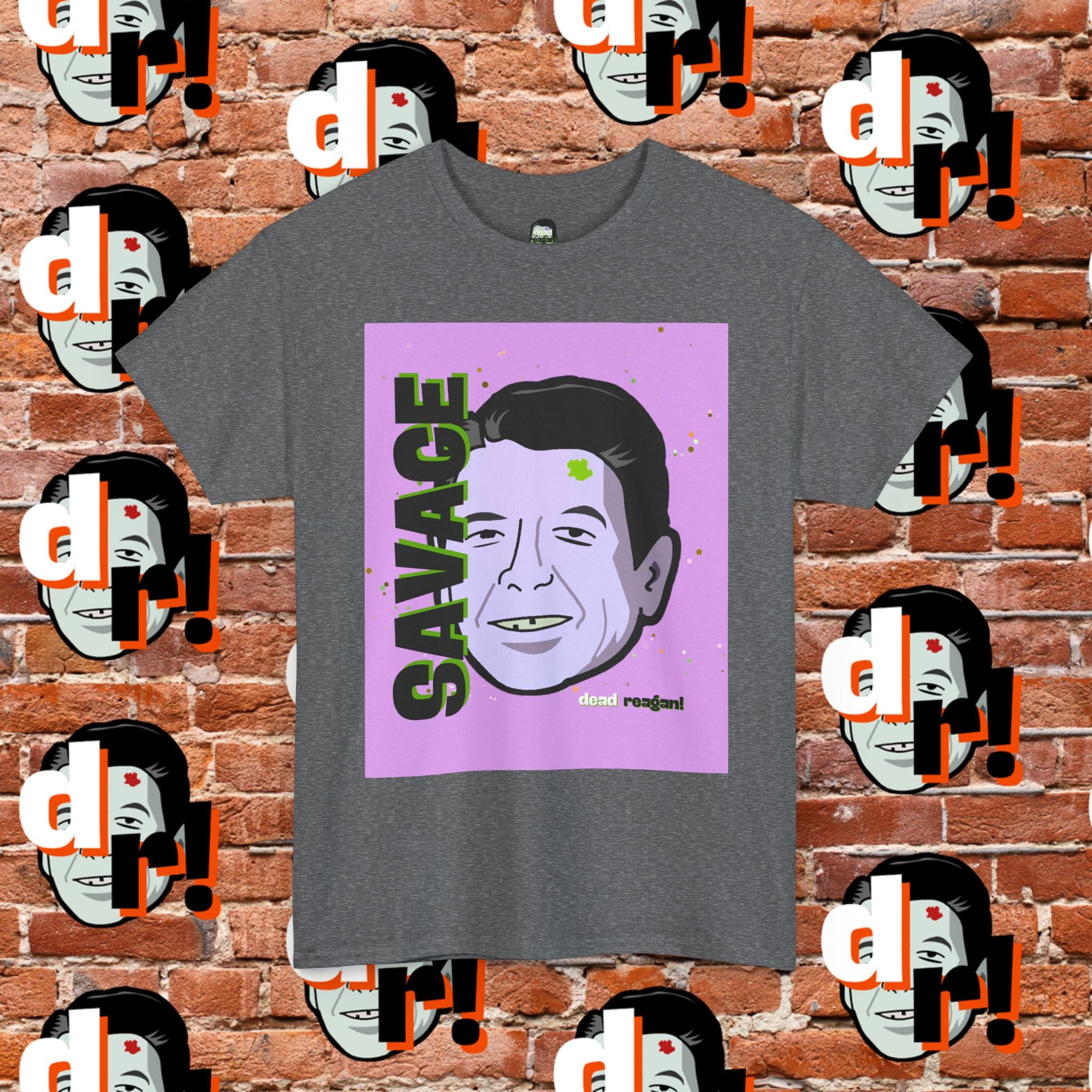 Savage Dead Reagan Graphic Tee Lavender and Lime